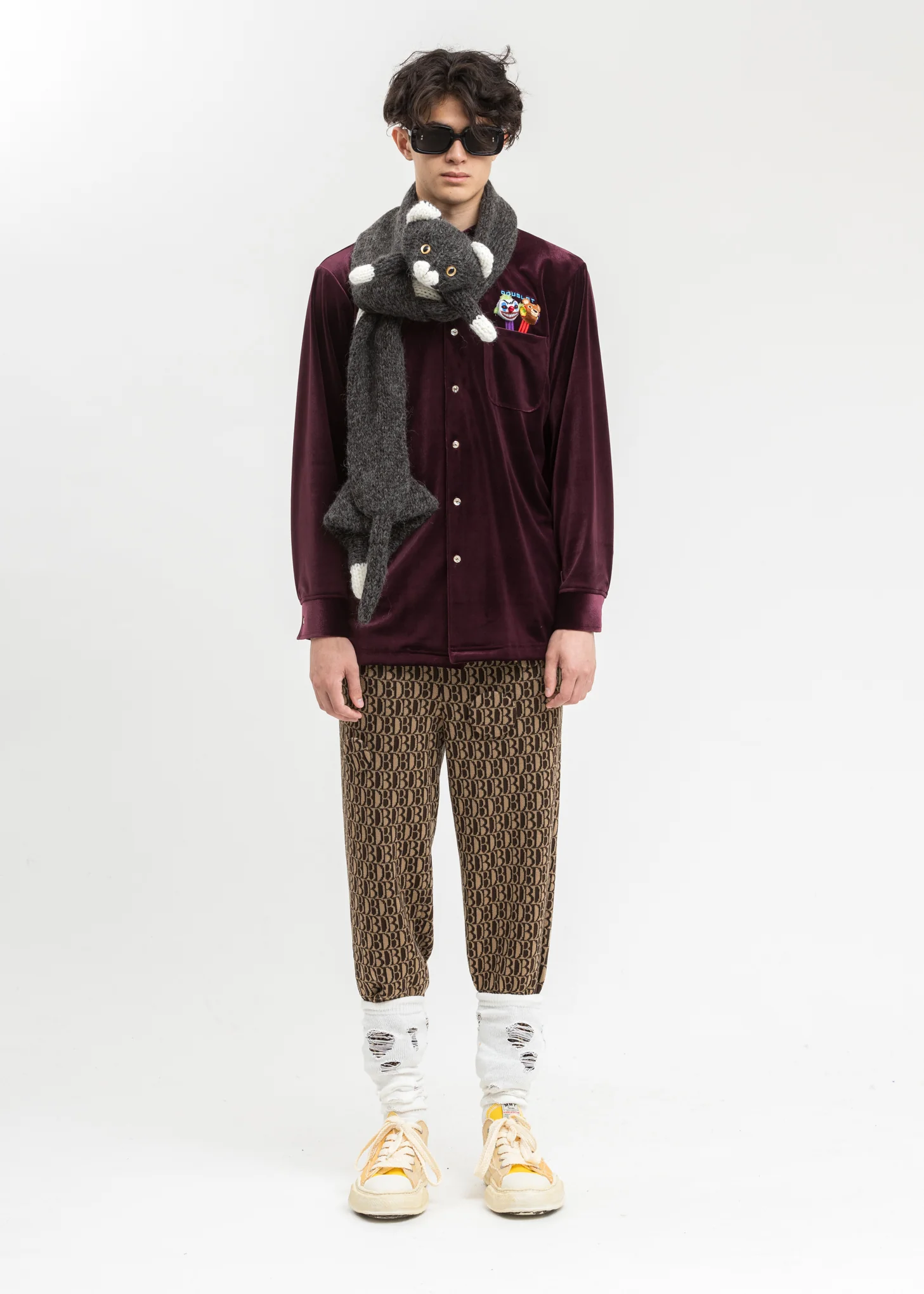 Purple Puppet Embroidery Velour Shirts - Image 6