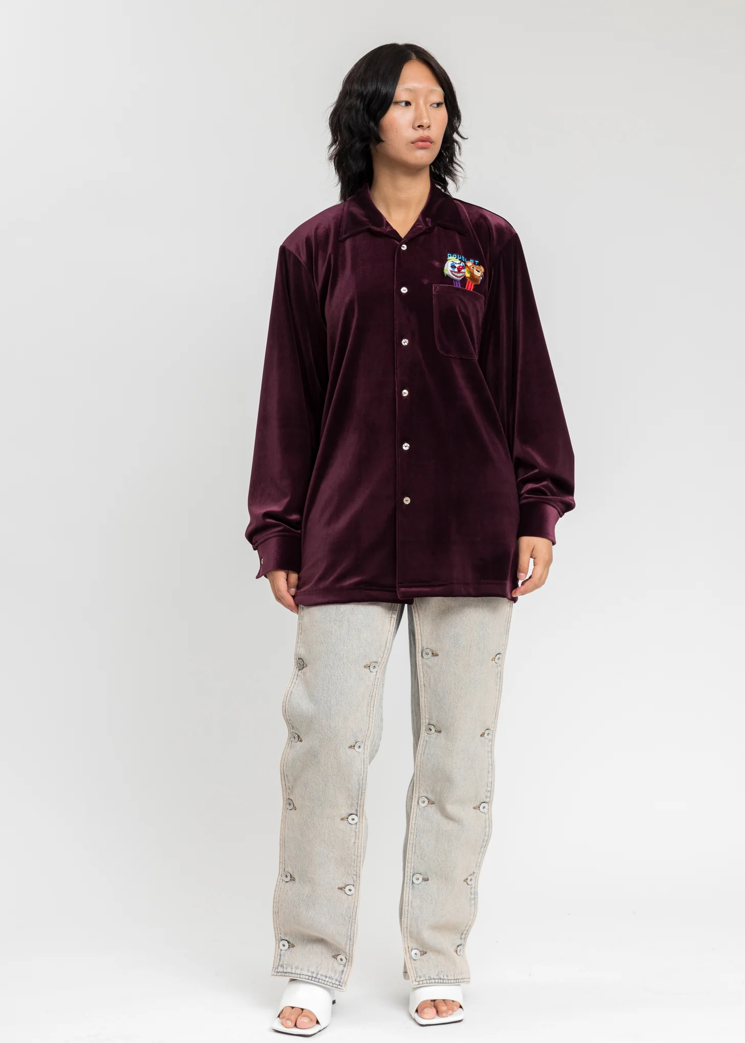 Purple Puppet Embroidery Velour Shirts - Image 6