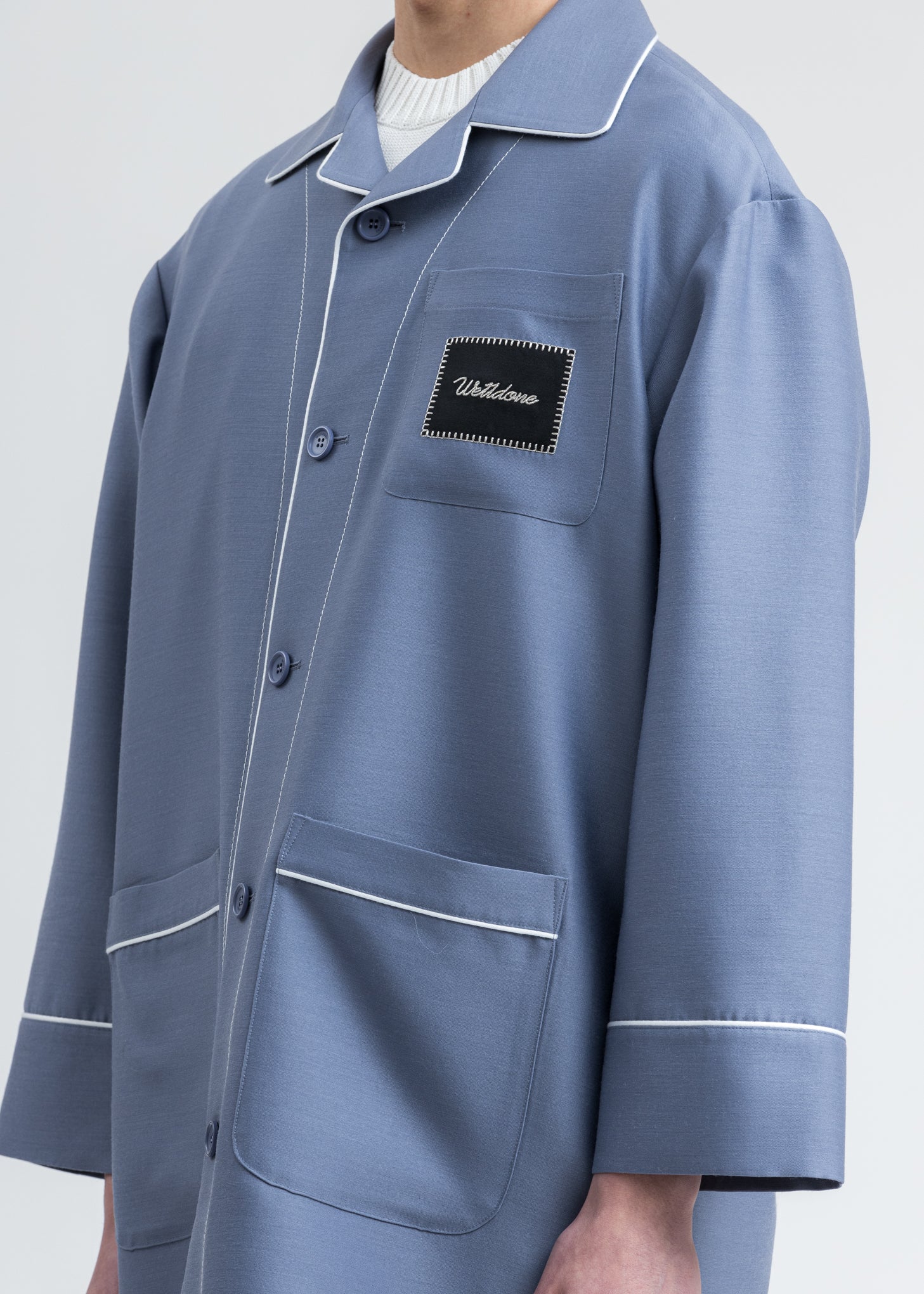 Blue Pyjama Coat - Image 2