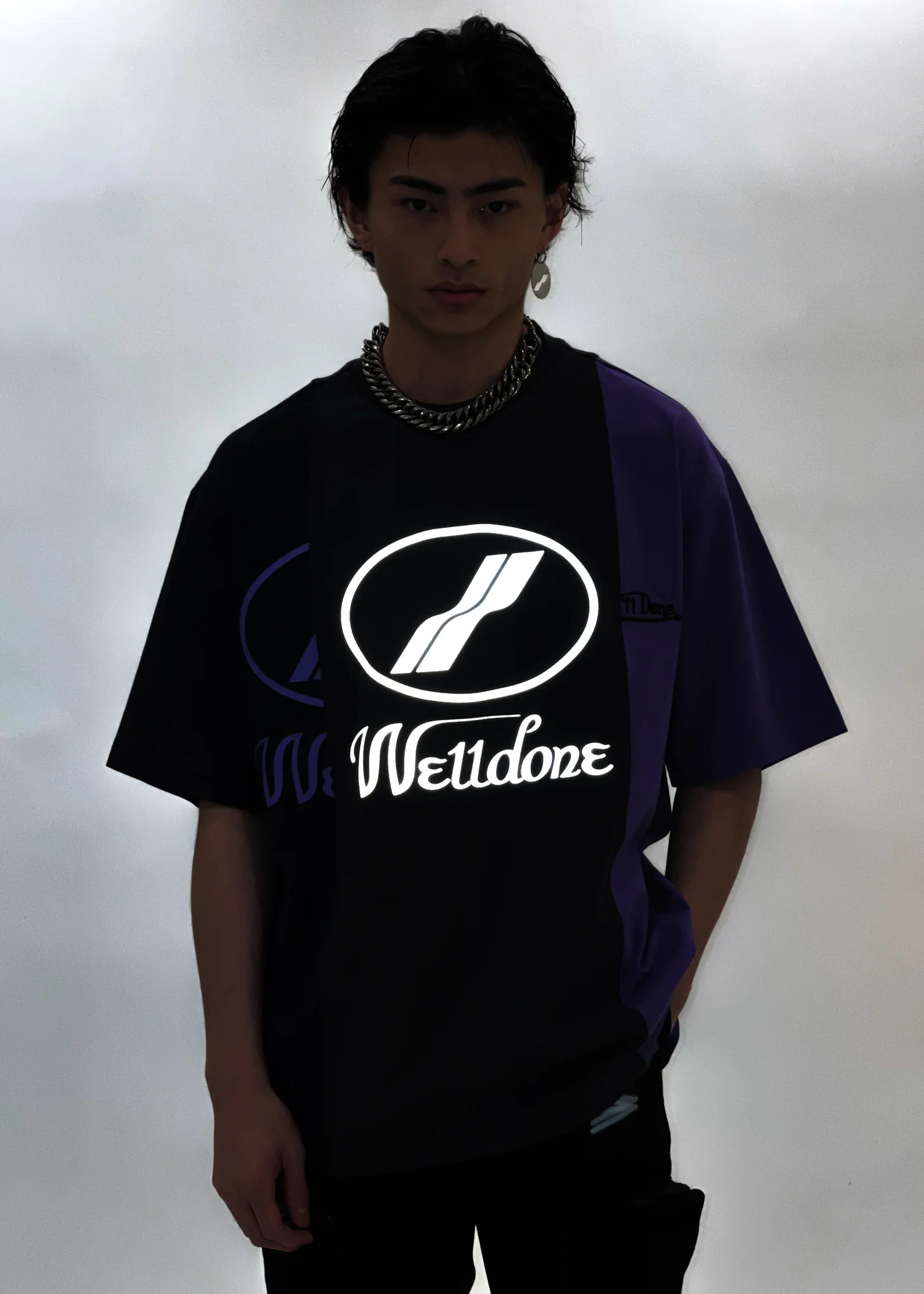 PURPLE REMAKE 3 PANEL REFLECTIVE LOGO T-SHIRT - Image 2