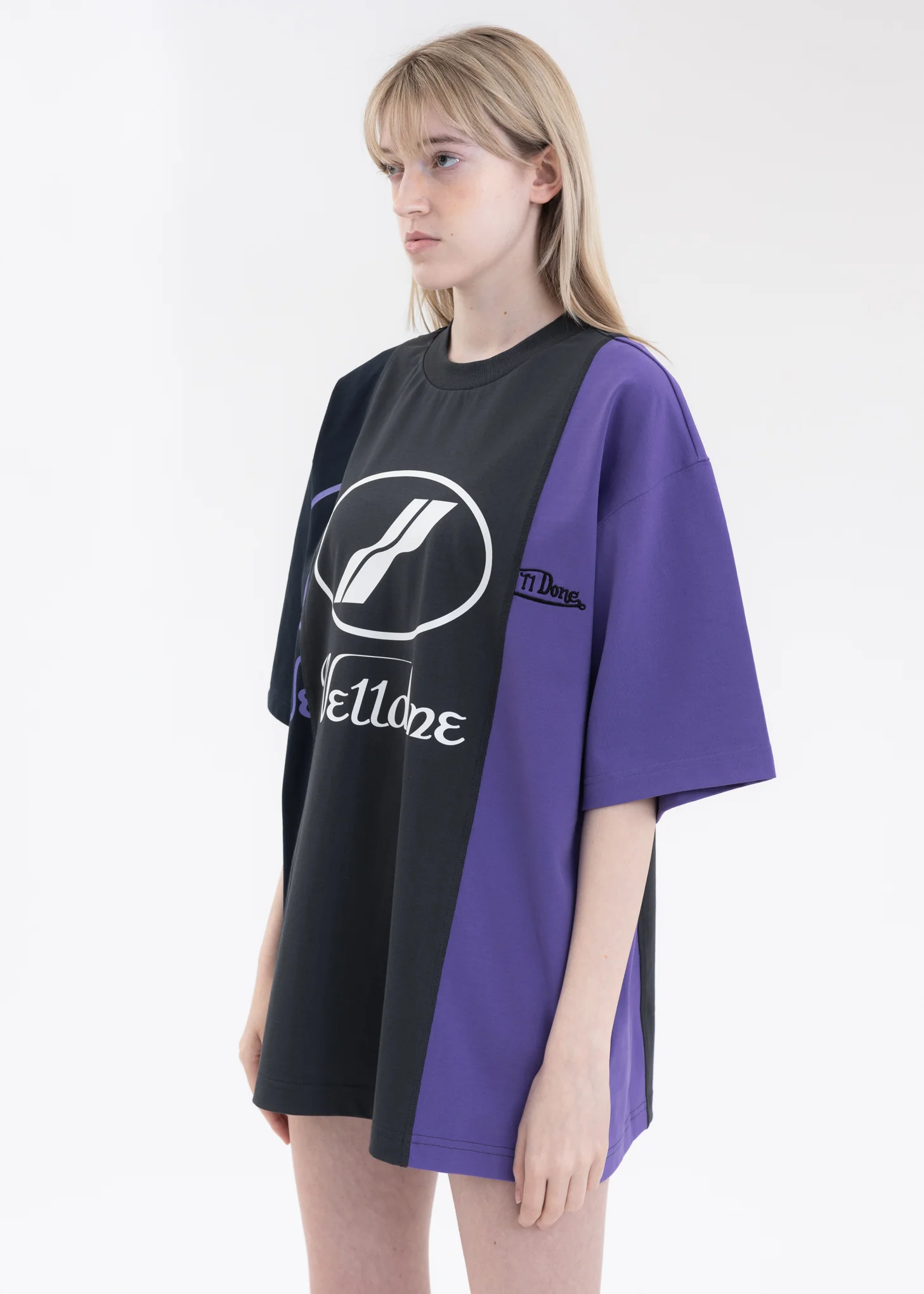 PURPLE REMAKE 3 PANEL REFLECTIVE LOGO T-SHIRT - Image 3