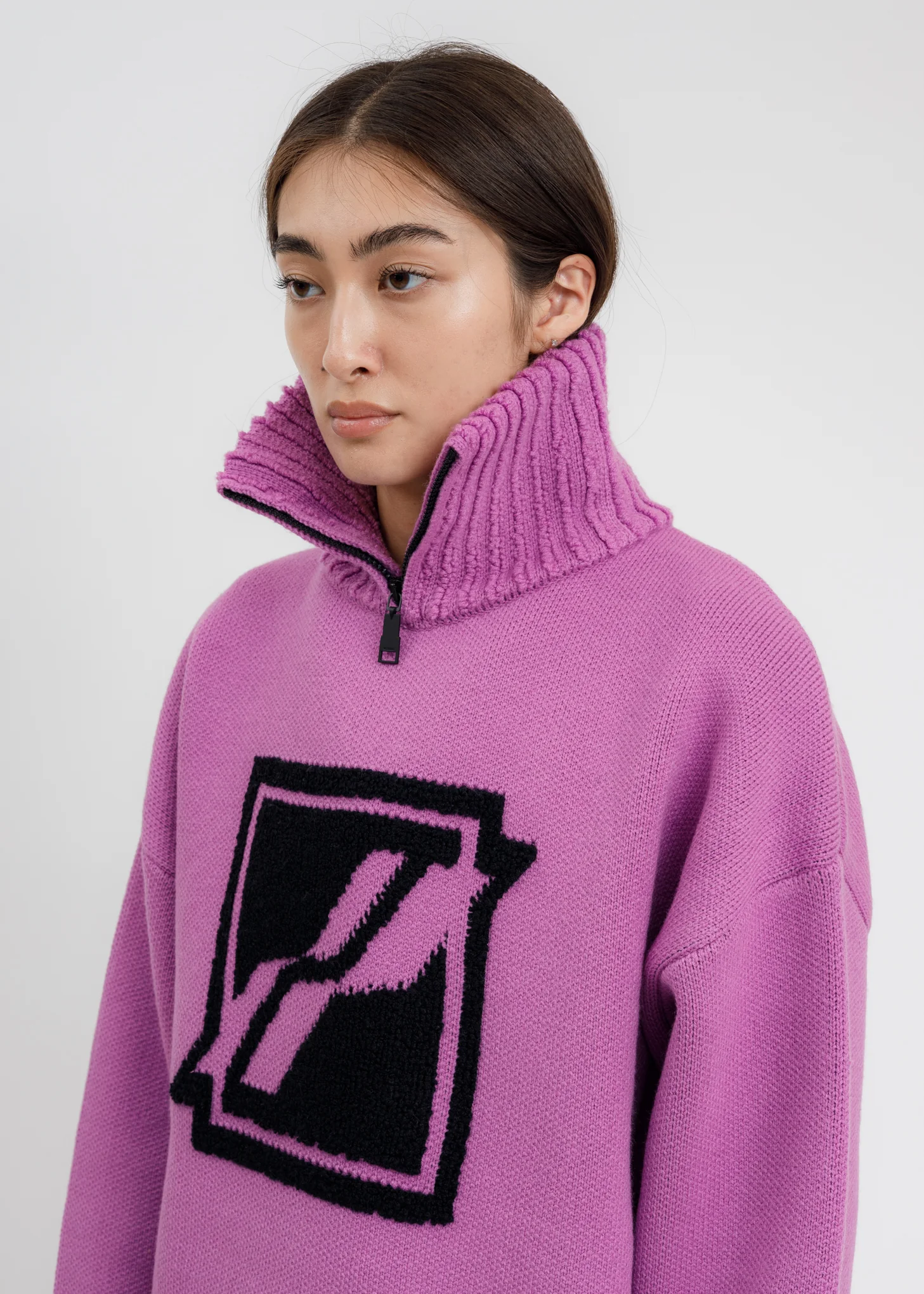 Purple Square Logo Pile Knit Jumper - Image 2