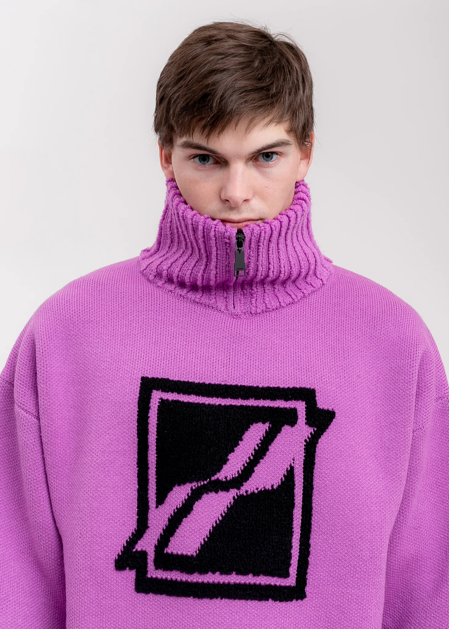 Purple Square Logo Pile Knit Jumper - Image 2