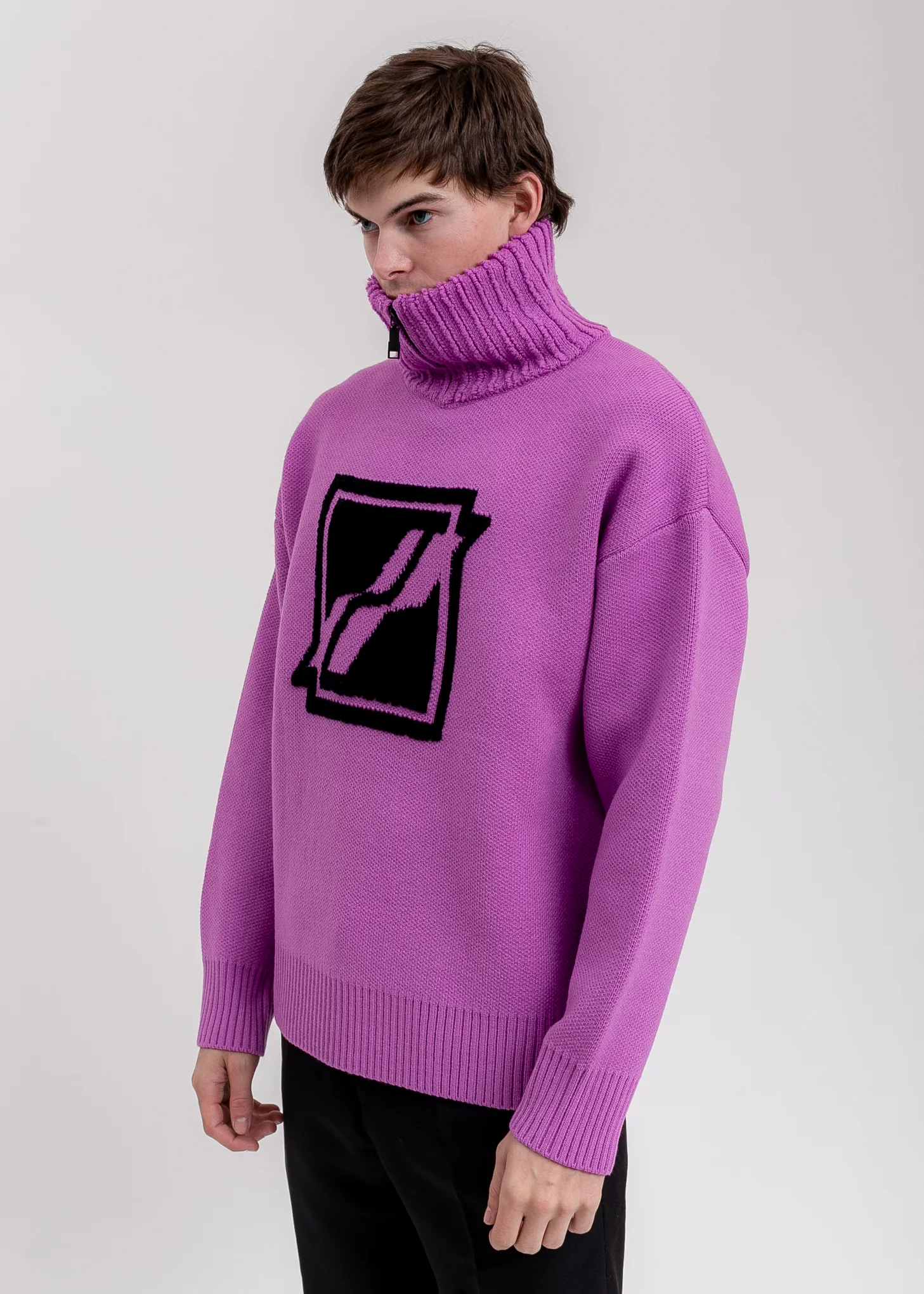 Purple Square Logo Pile Knit Jumper - Image 3