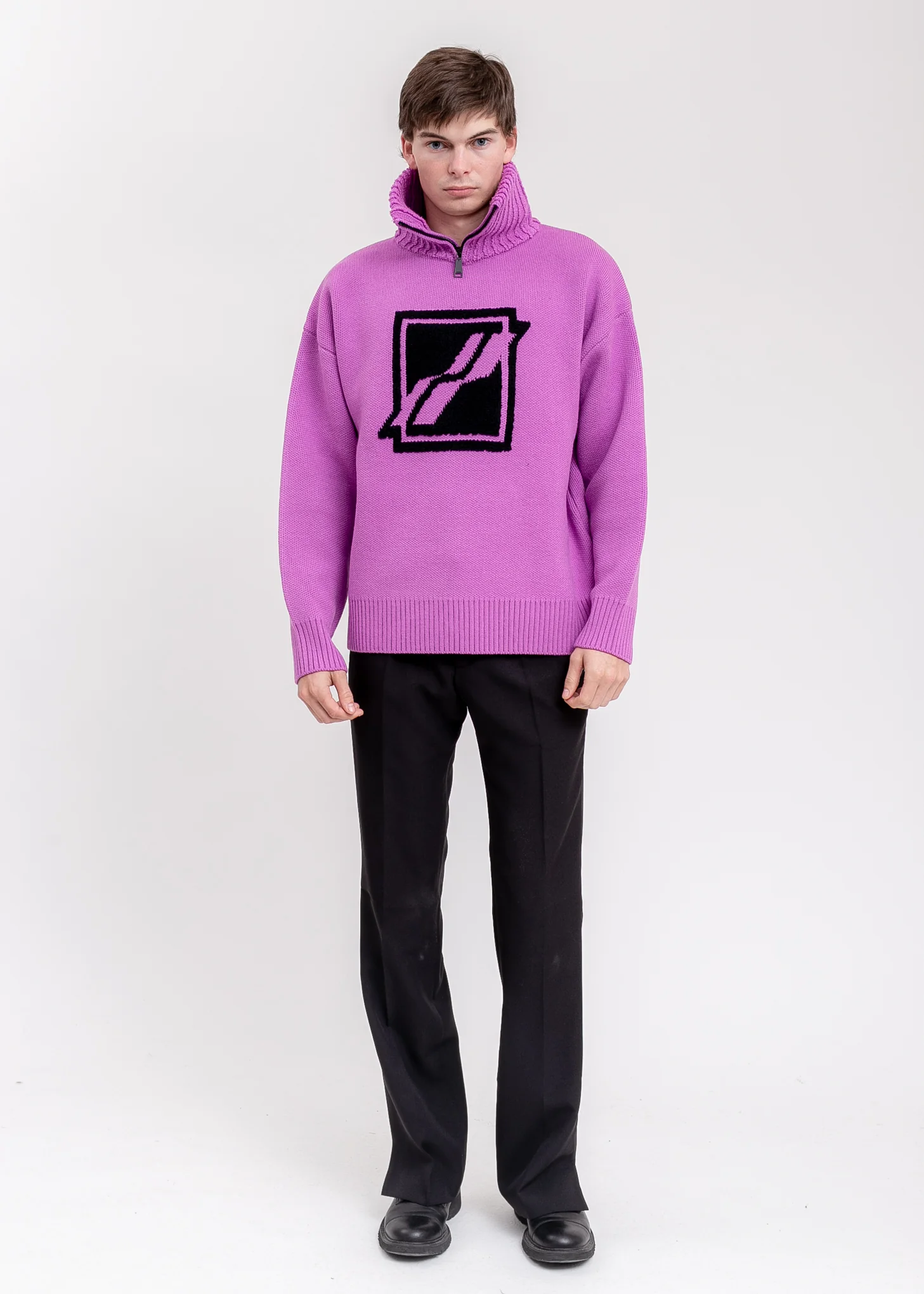 Purple Square Logo Pile Knit Jumper - Image 6