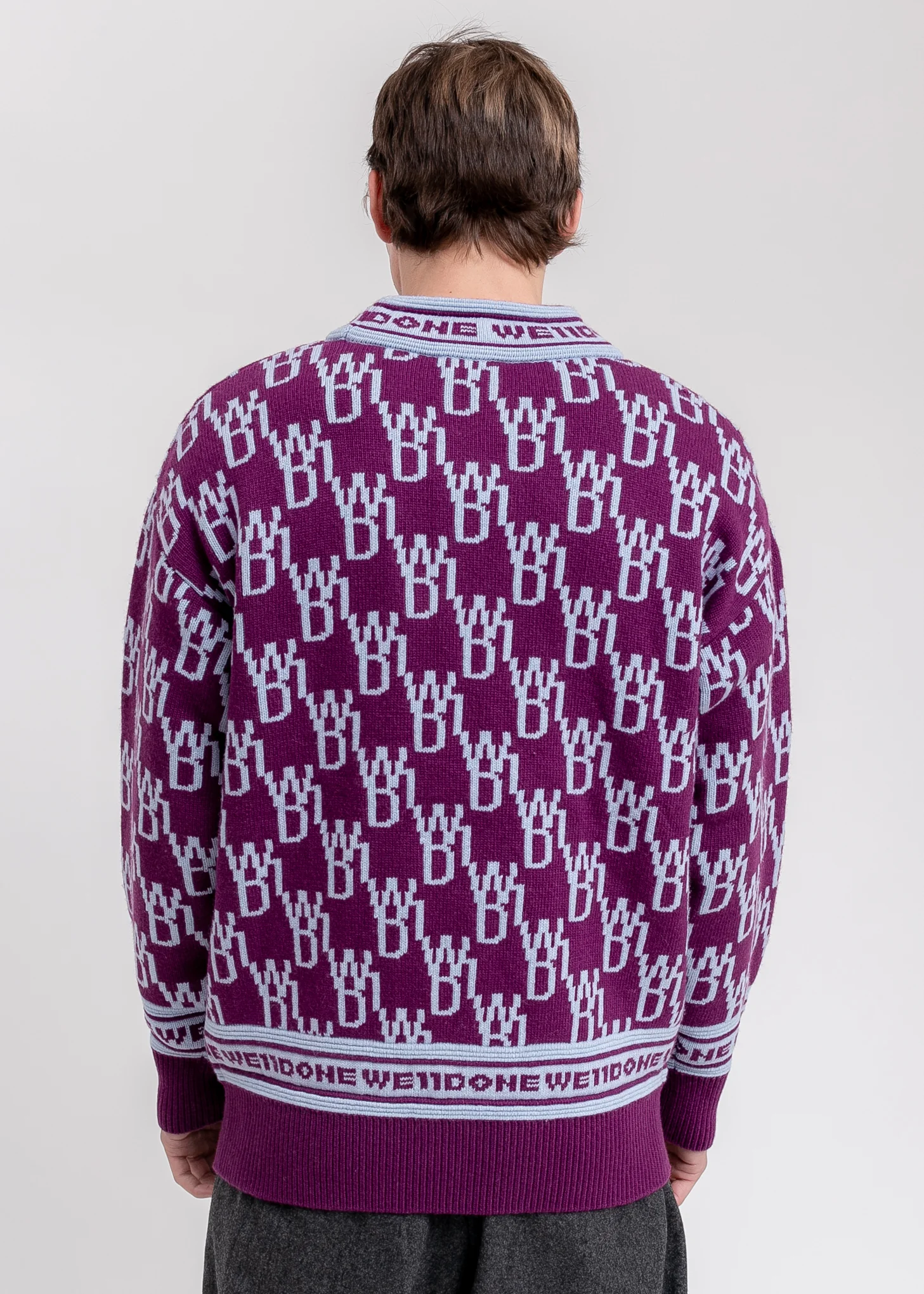 Purple WD1 Allover Logo Jumper - Image 2