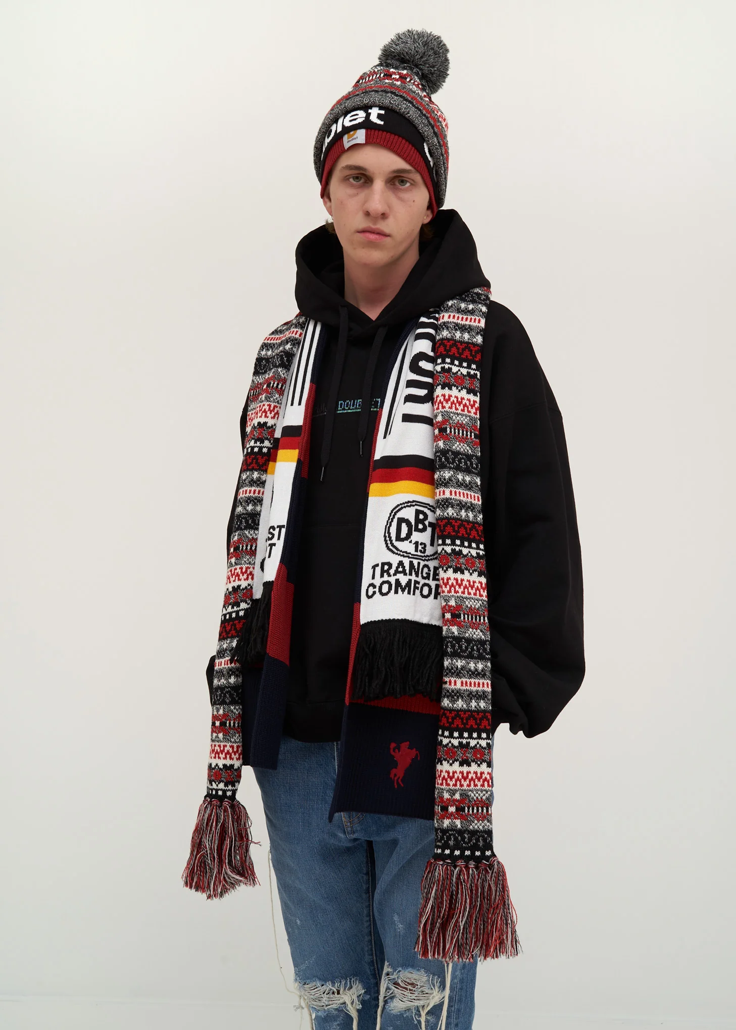 Red 3 Layered Knit Cap - Image 2