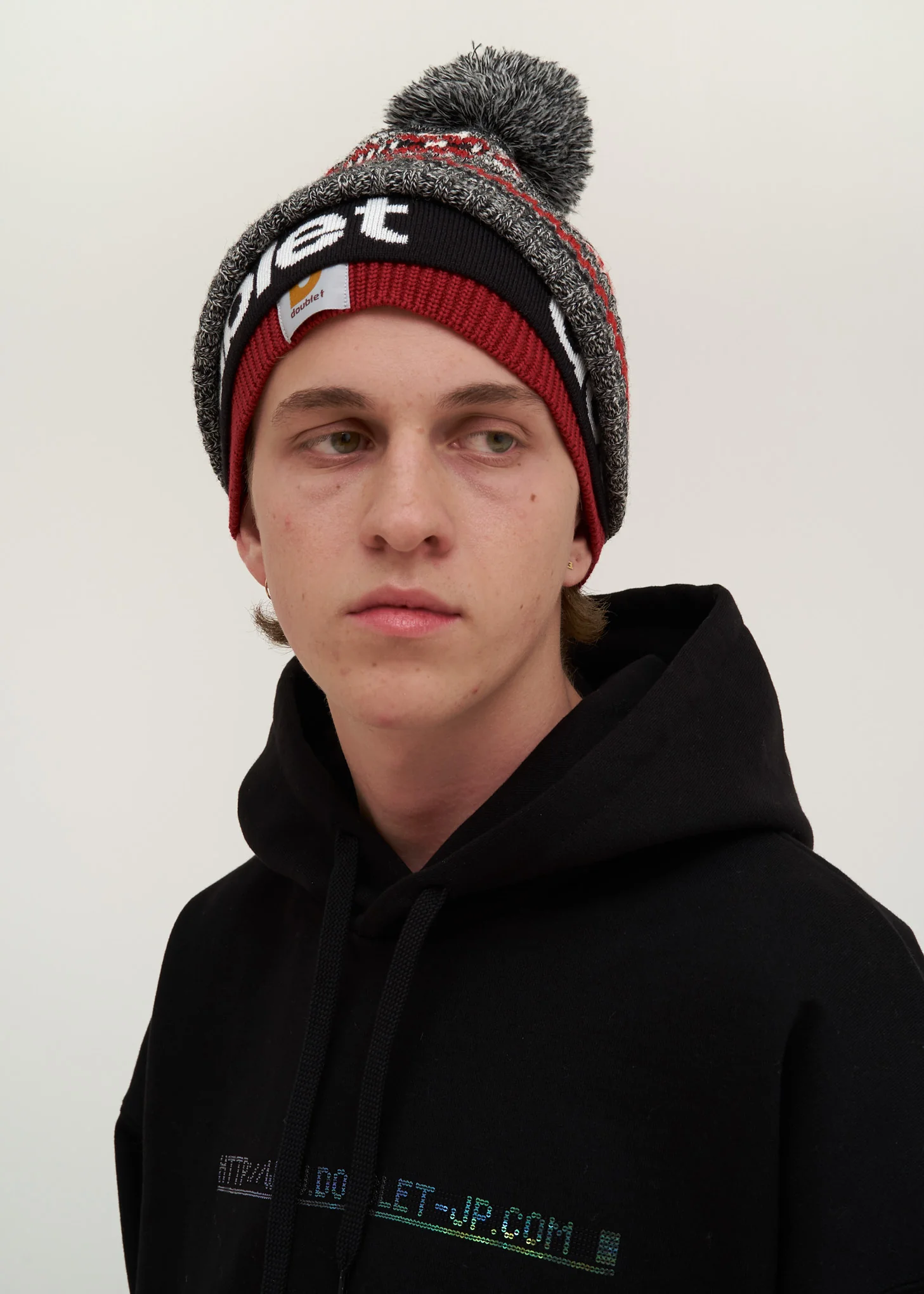 Red 3 Layered Knit Cap - Image 4