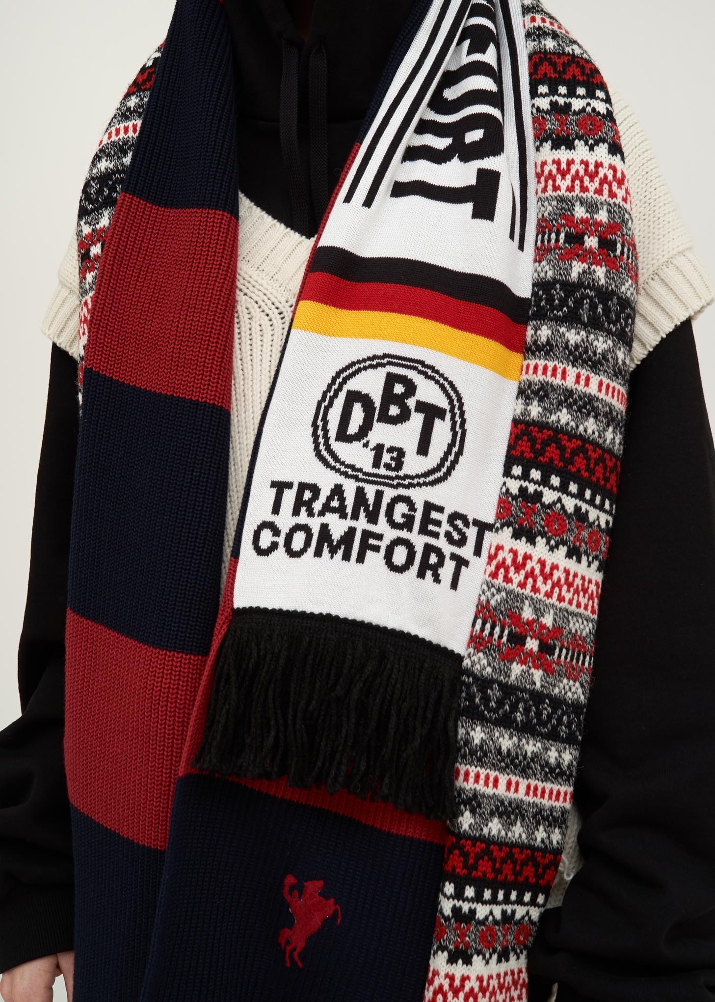 Red 3 Layered Scarf - Image 4
