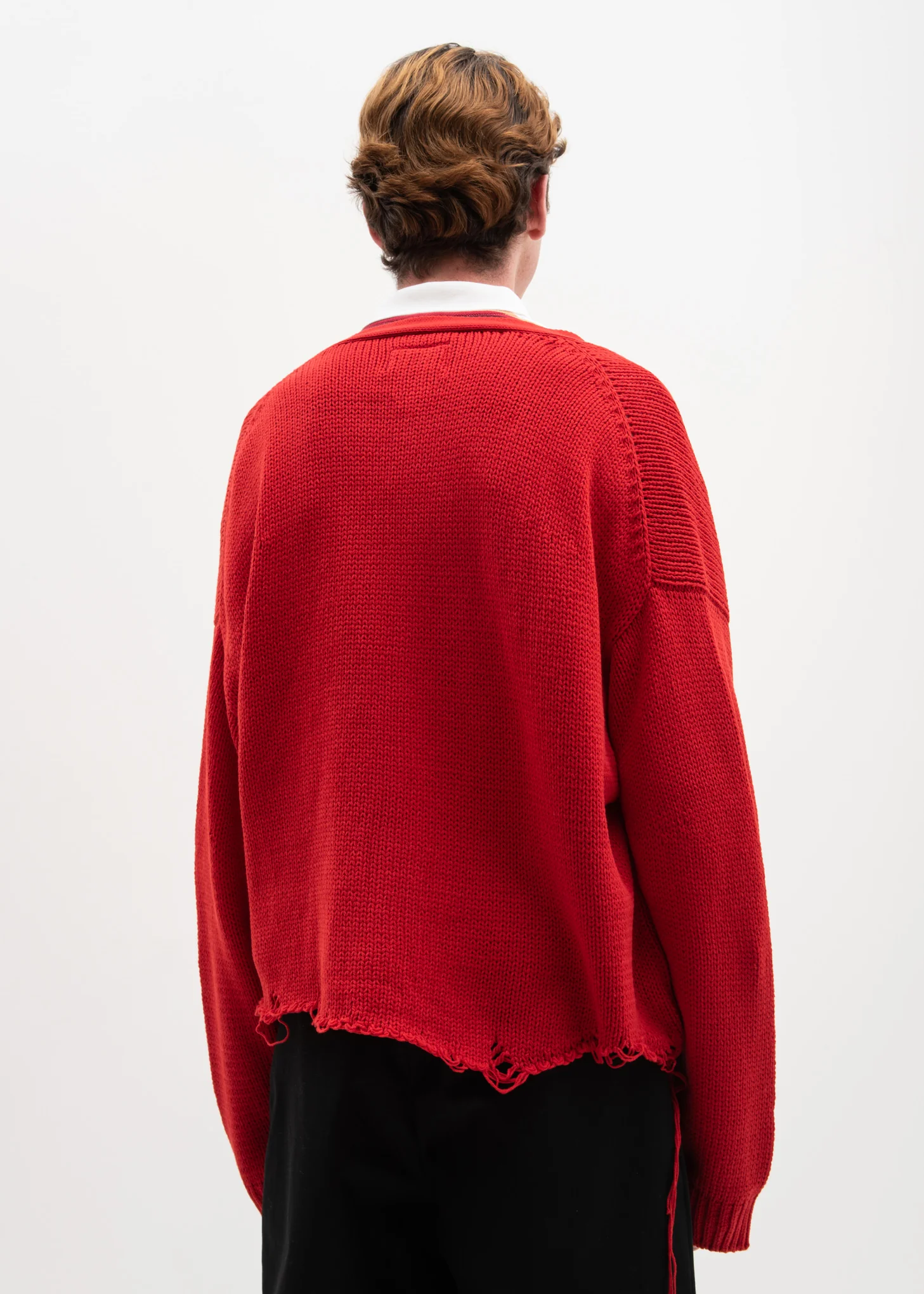 Red 3D Patch Cut Off Cardigan - Image 2