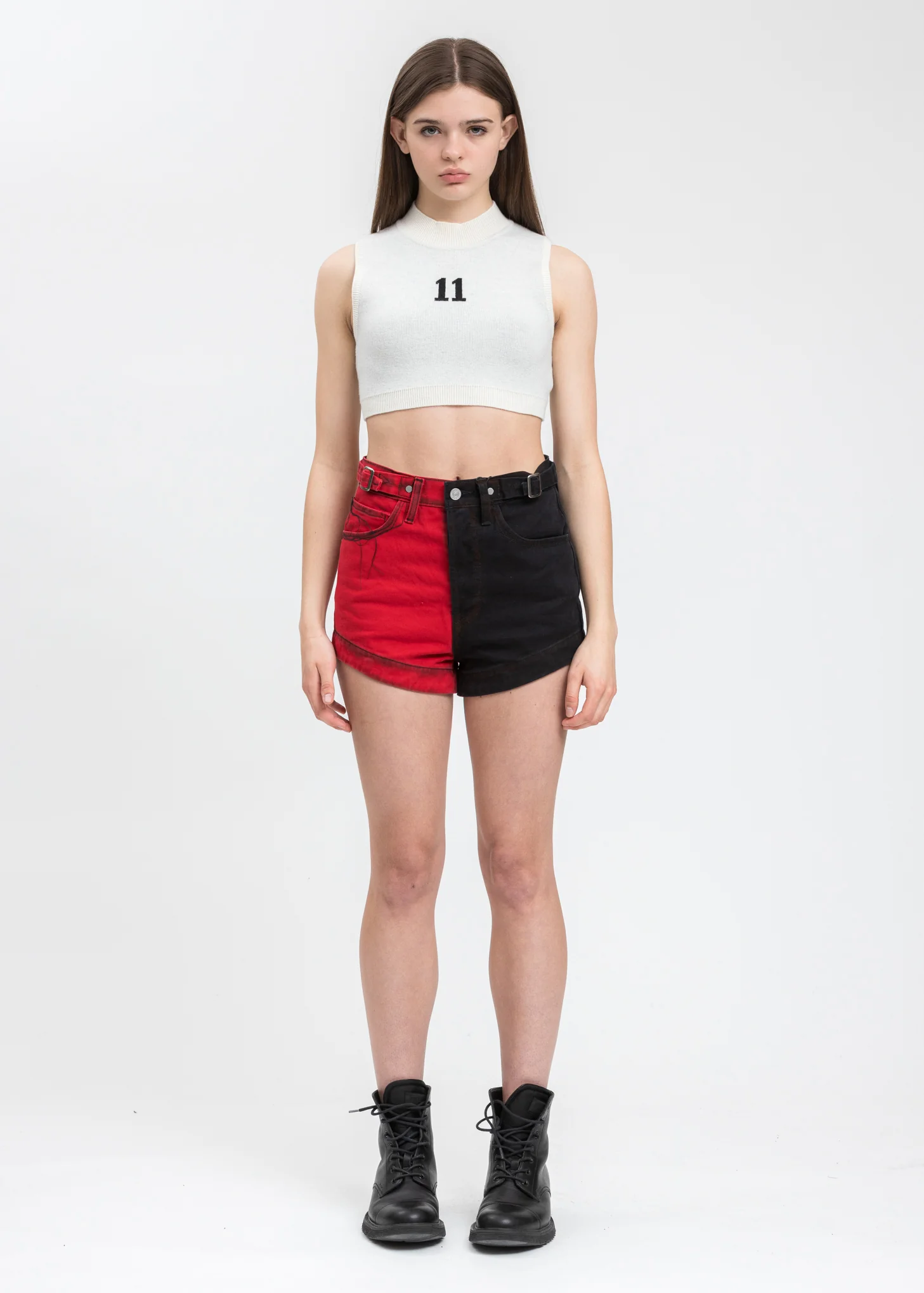 Red and Black Levi's Edition Denim Twill High Straight Loose Jeans - Image 8