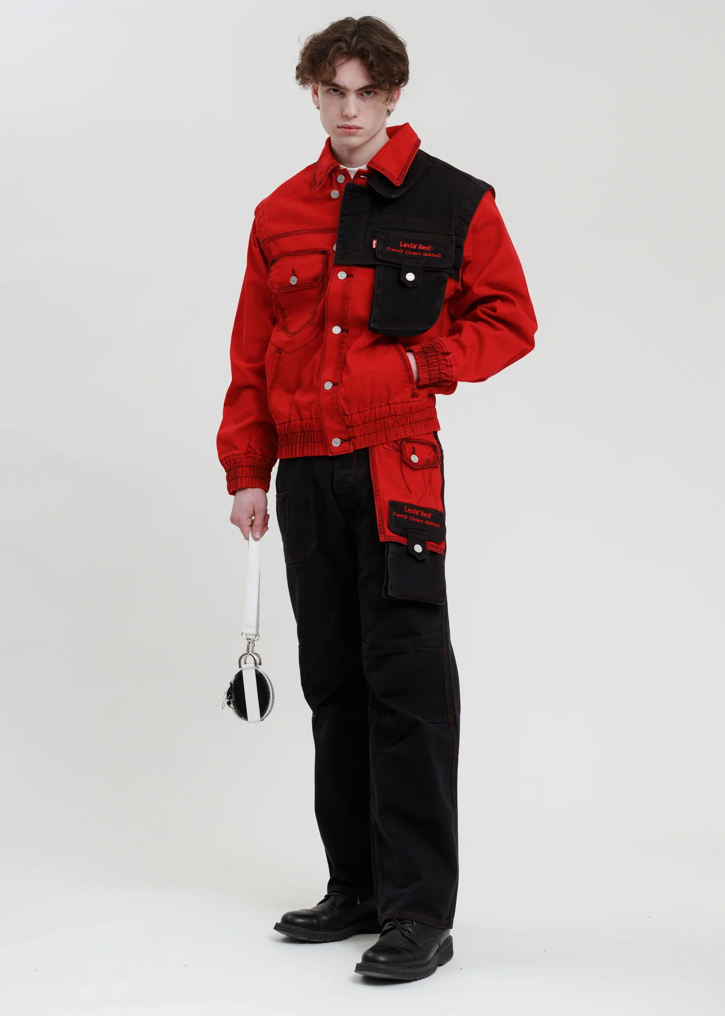 Red And Black Levi's Edition Twill Oversized Jacket - Image 5