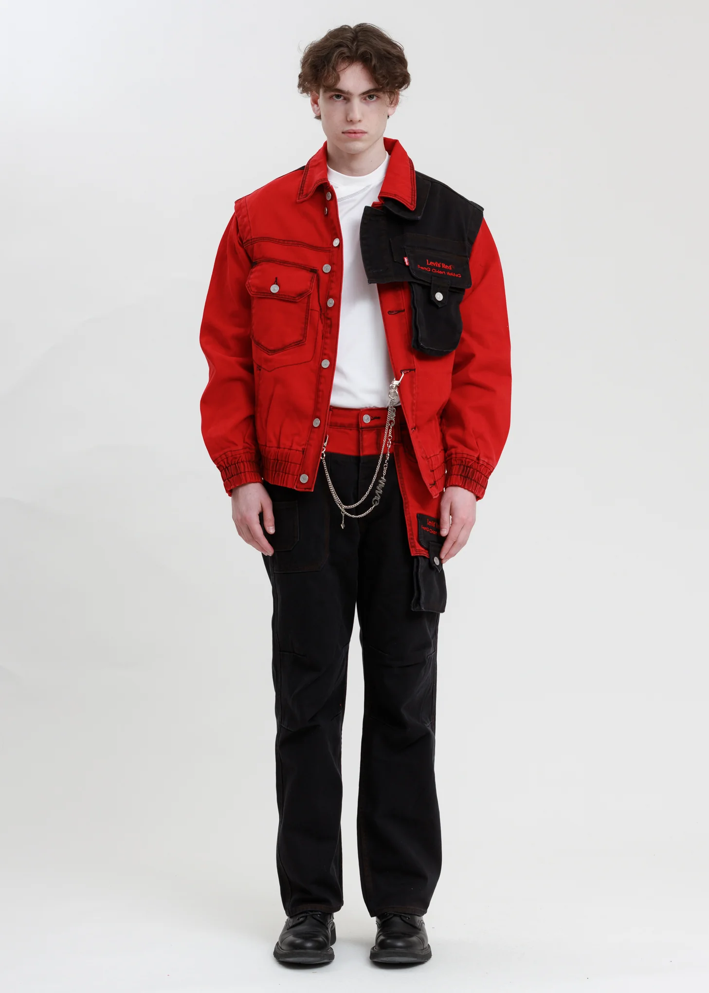 Red And Black Levi's Edition Twill Oversized Jacket - Image 6