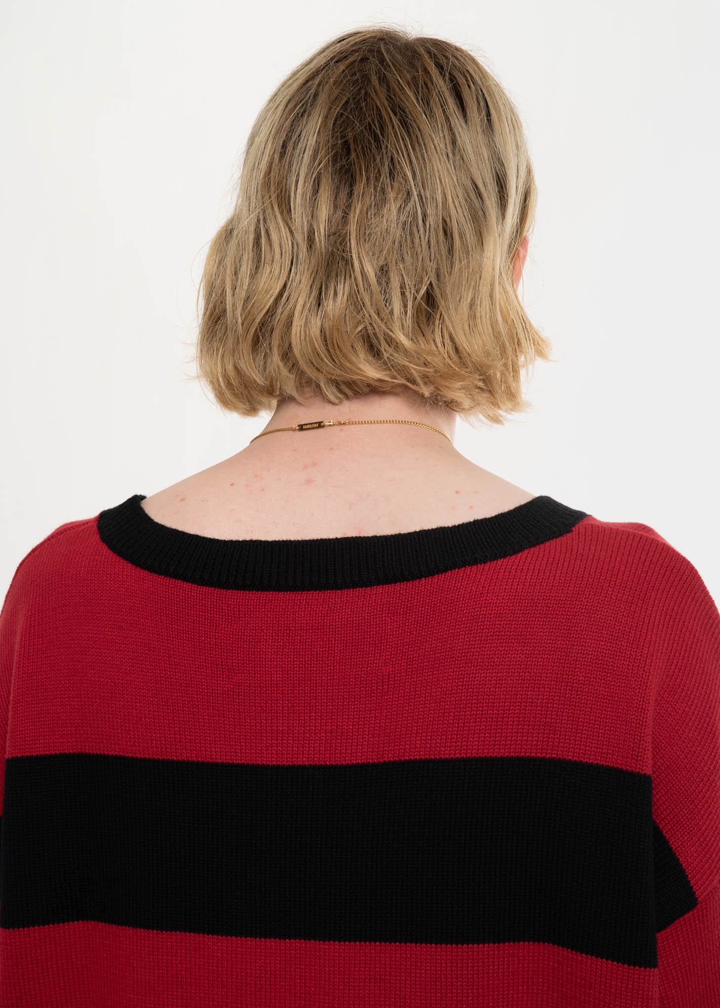 Red and Black Grungie Knit Sweater - Image 4