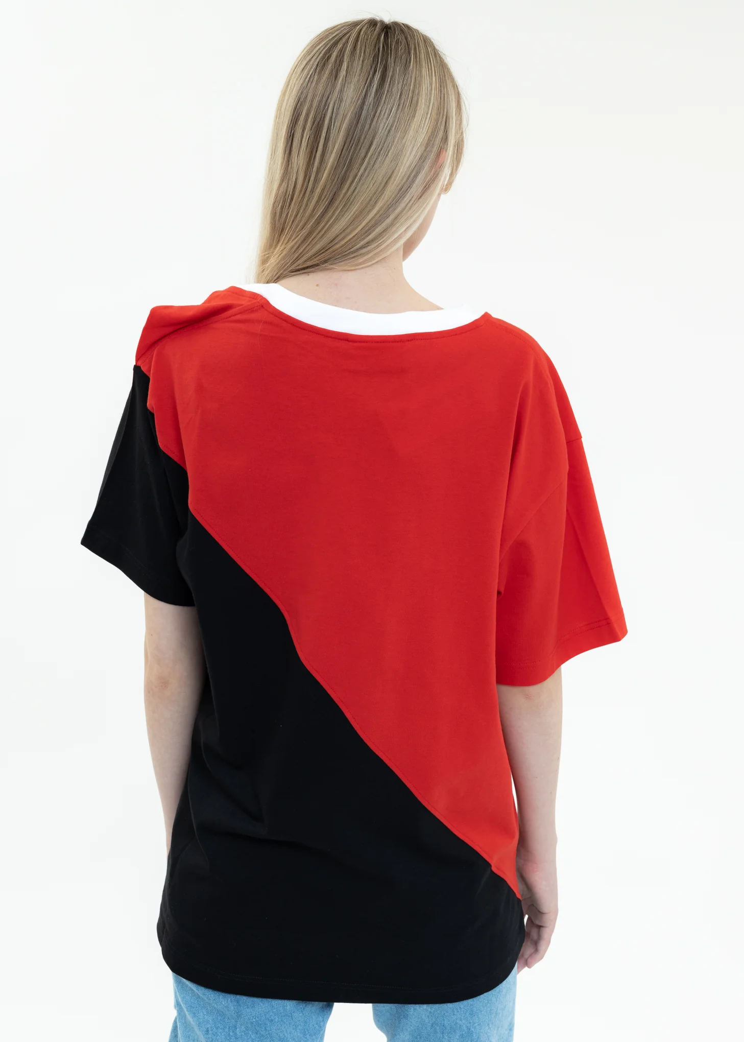 Red And Black Y/PROJECT X FILA CLIP SHOULDER T-Shirt - Image 4