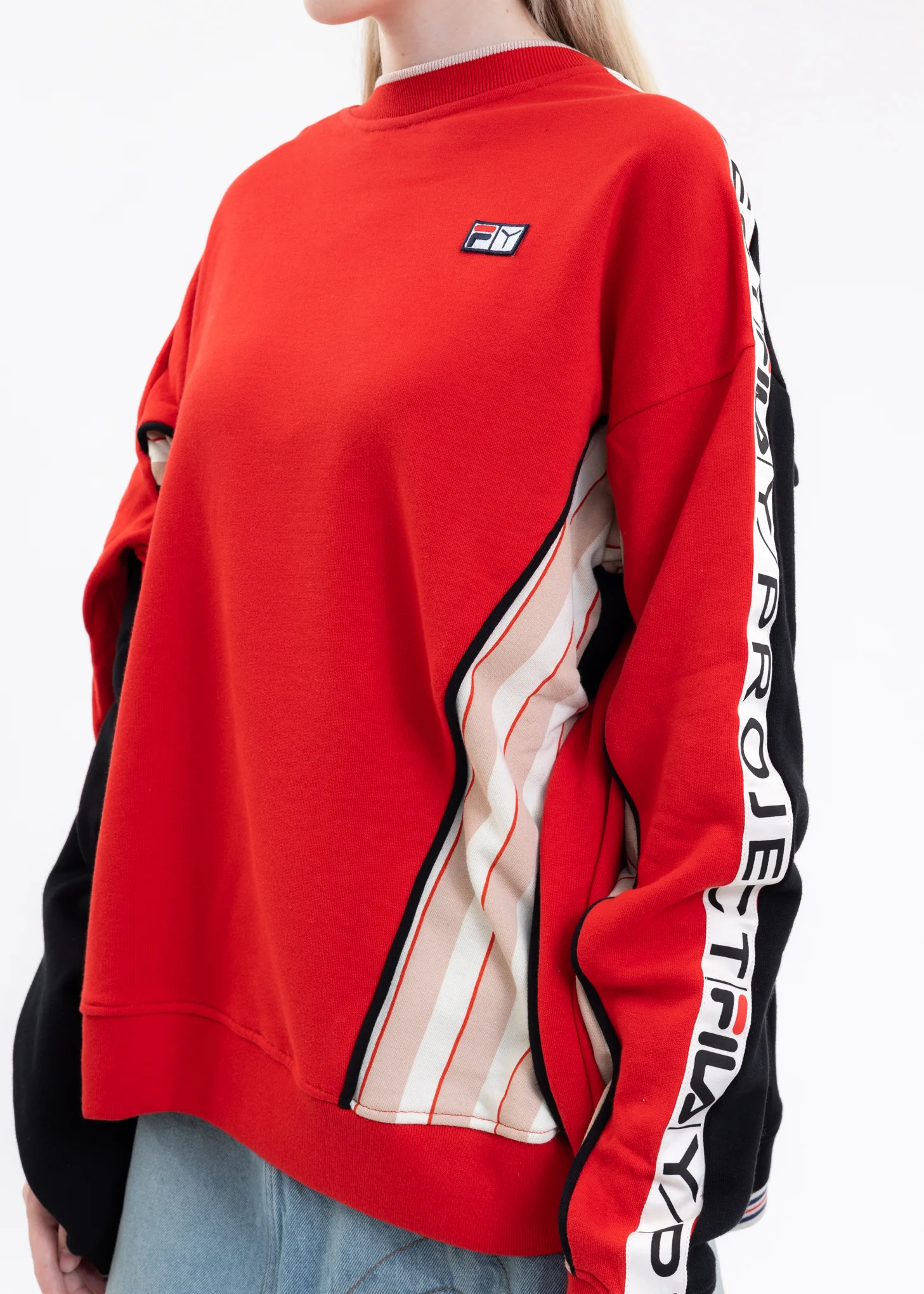 Red And Black Y/PROJECT X FILA REVERSIBLE Sweater - Image 10