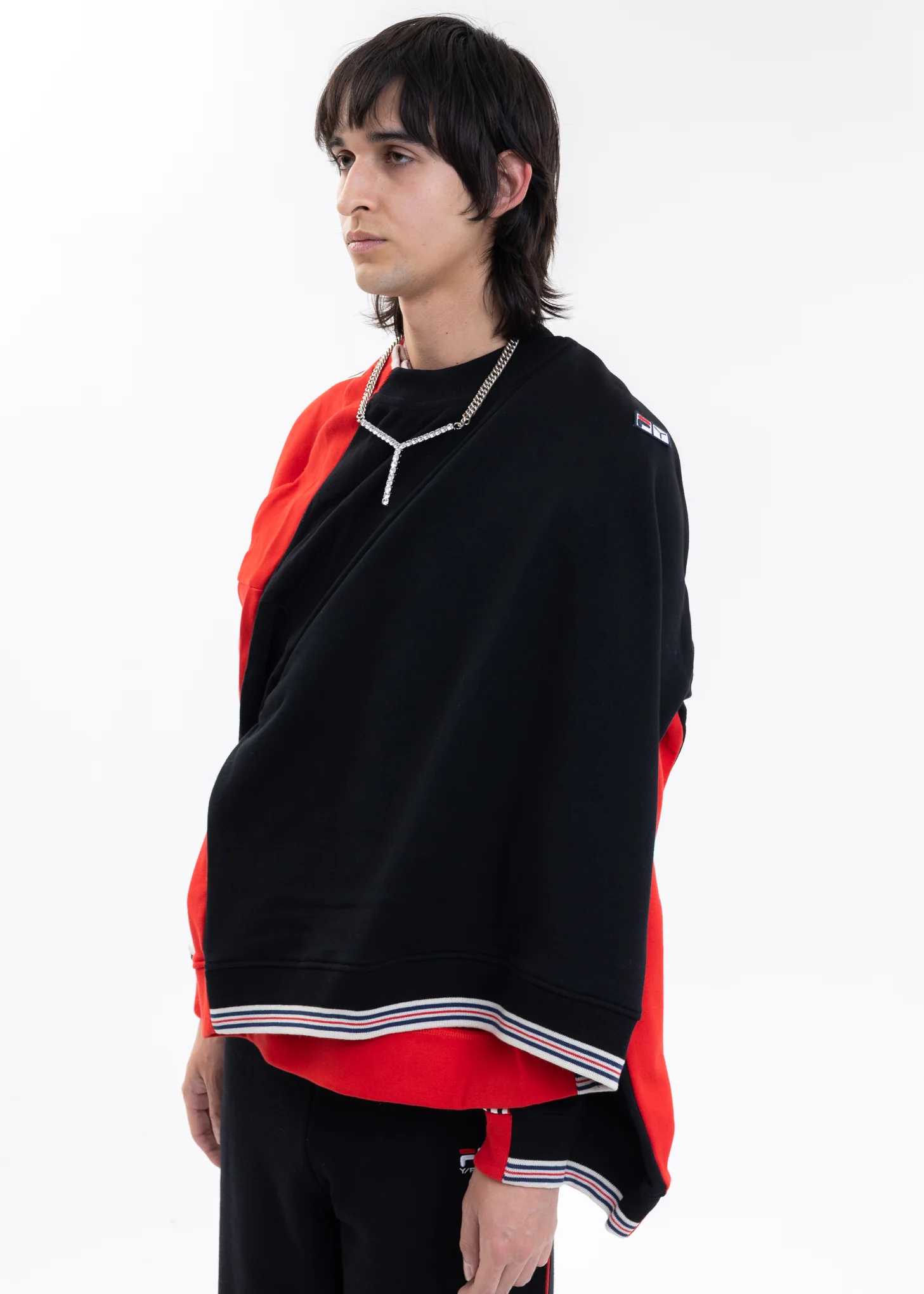 Red And Black Y/PROJECT X FILA REVERSIBLE Sweater - Image 3