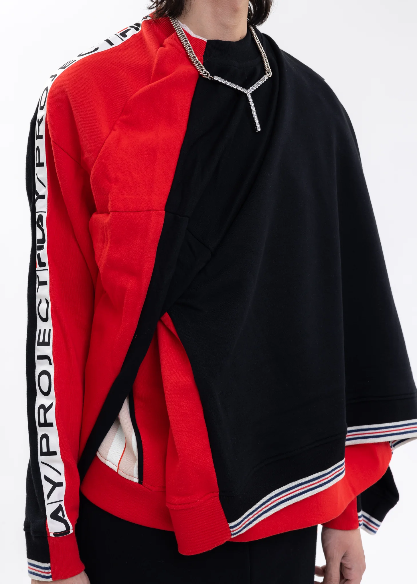 Red And Black Y/PROJECT X FILA REVERSIBLE Sweater - Image 5