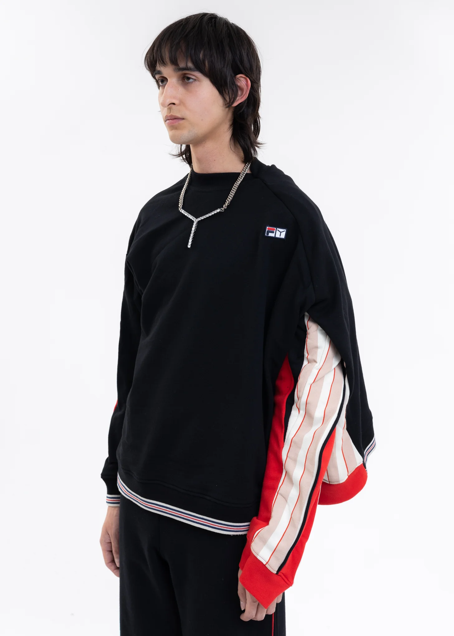 Red And Black Y/PROJECT X FILA REVERSIBLE Sweater - Image 7
