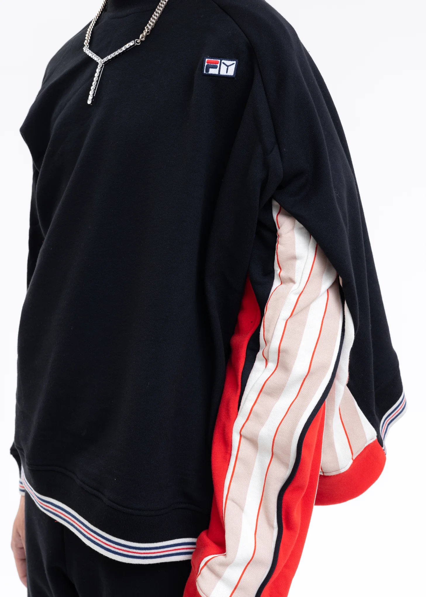 Red And Black Y/PROJECT X FILA REVERSIBLE Sweater - Image 9