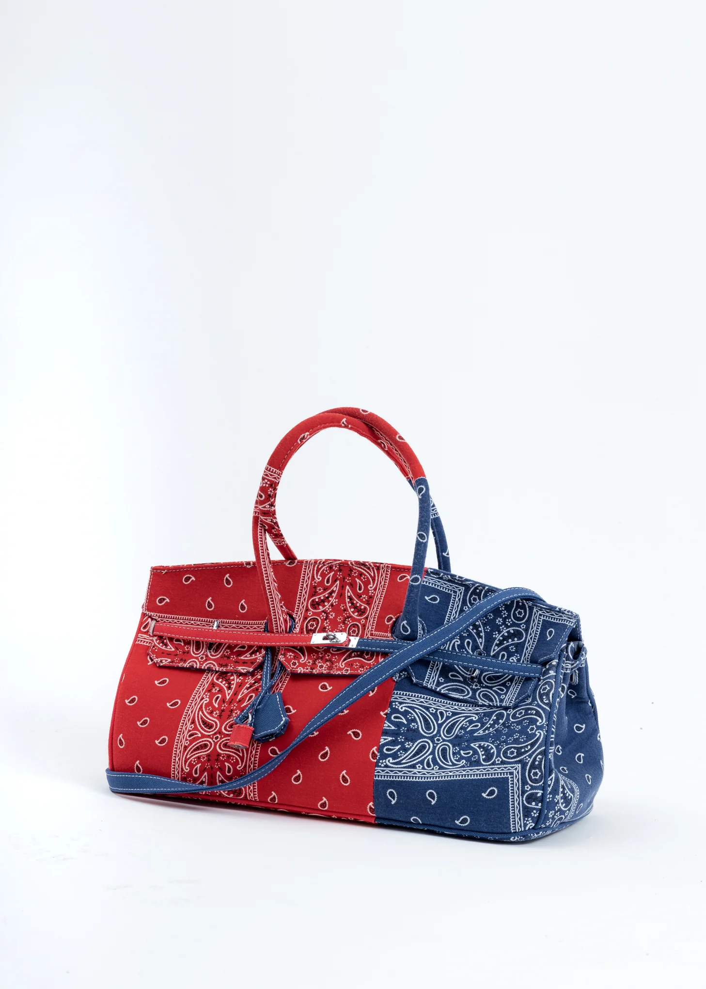 Red And Blue Remade Bandana Bag