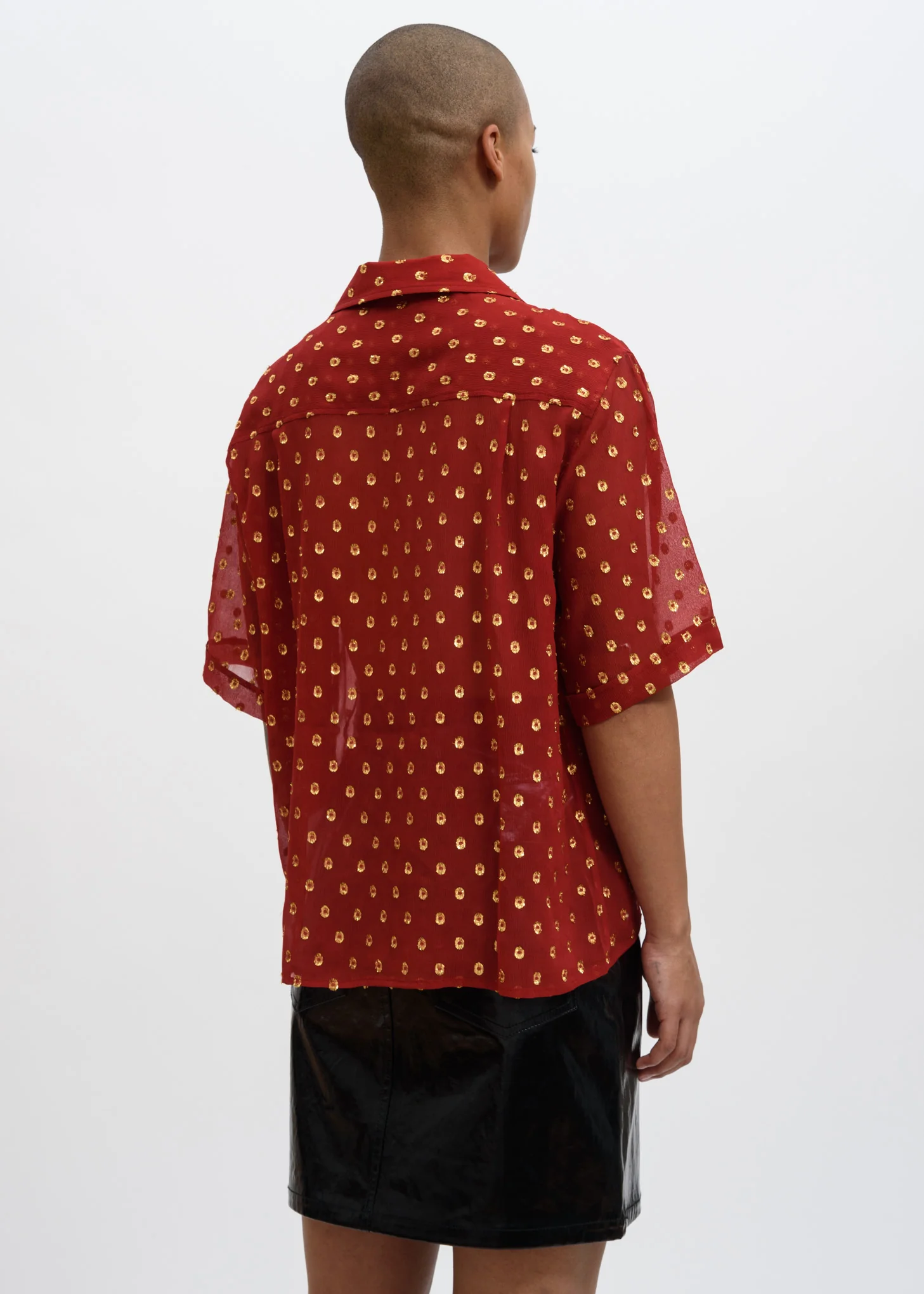 Red and Gold Luka Bowling Shirt - Image 3