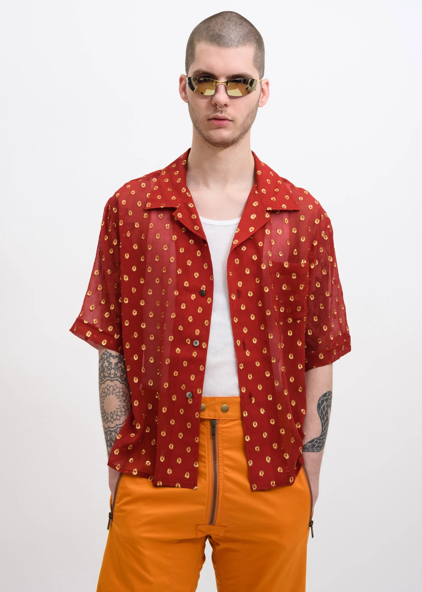 Red and Gold Luka Bowling Shirt - Image 2