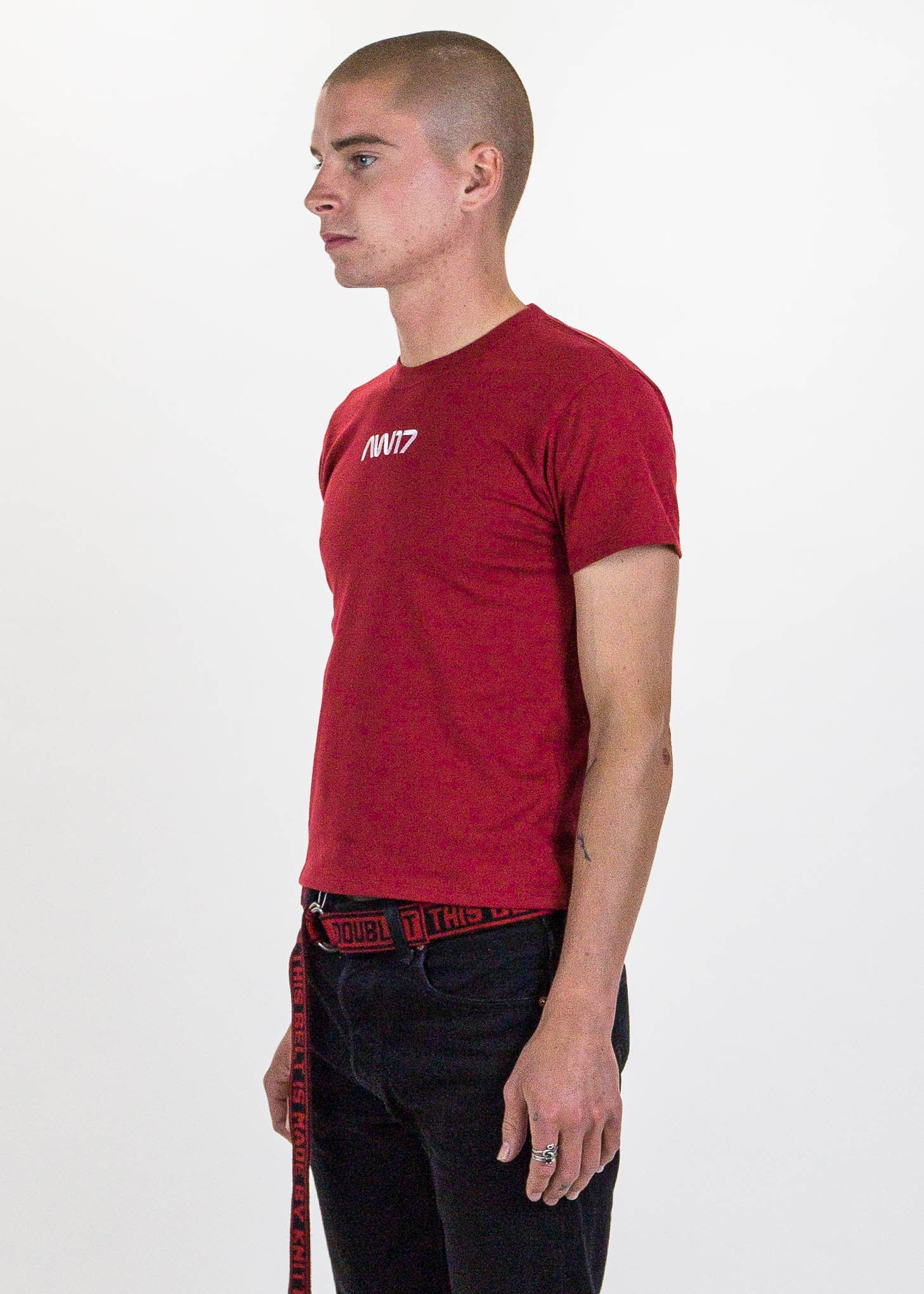 Red "AW17" Embroidery T-Shirt - Image 3