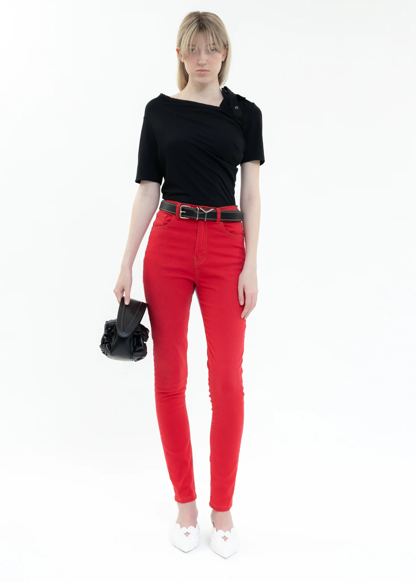 Red BICOLOR HEART LEGGINGS Jeans - Image 7