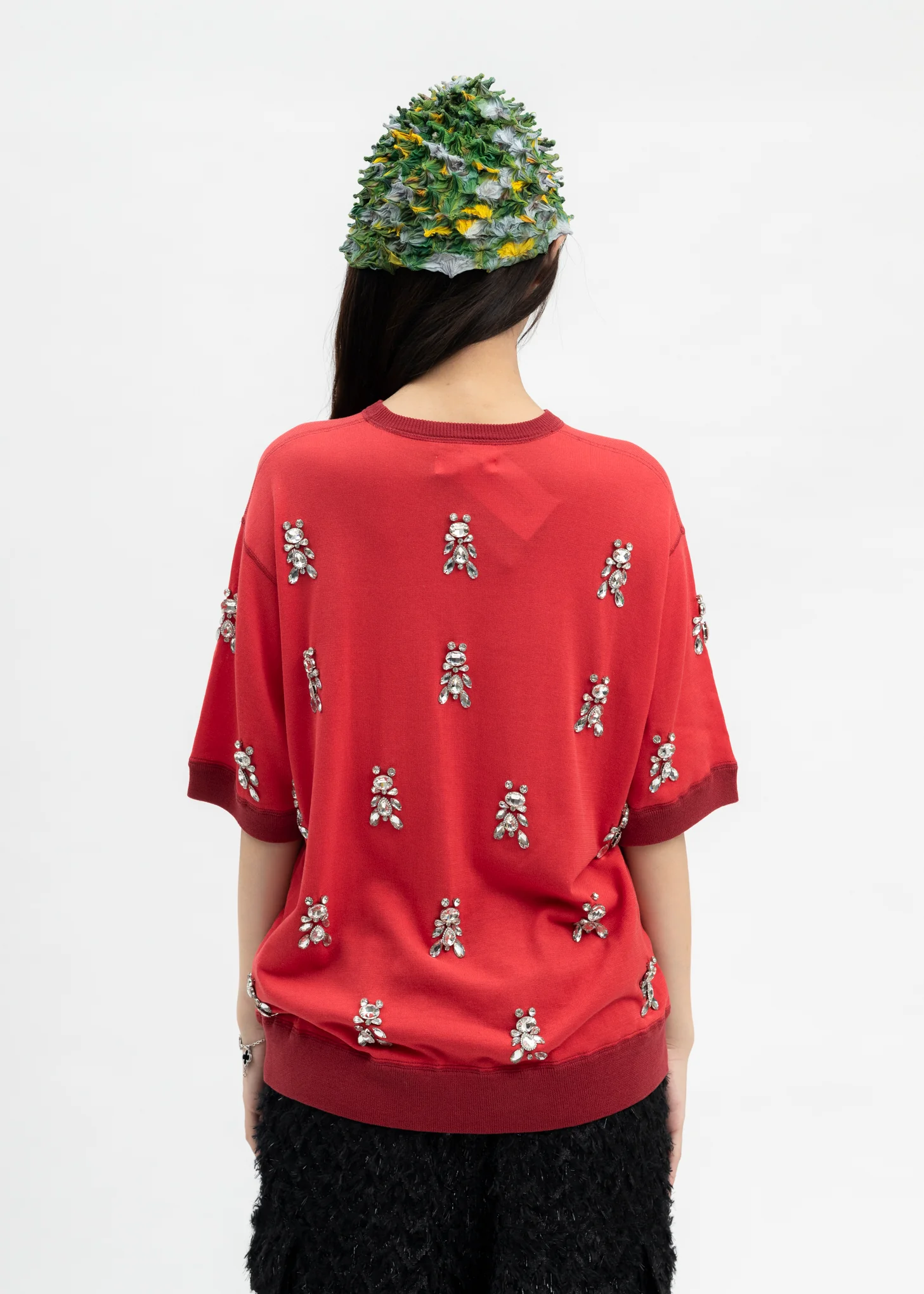 RED BIJOUX BEAR KNIT T-SHIRT - Image 4