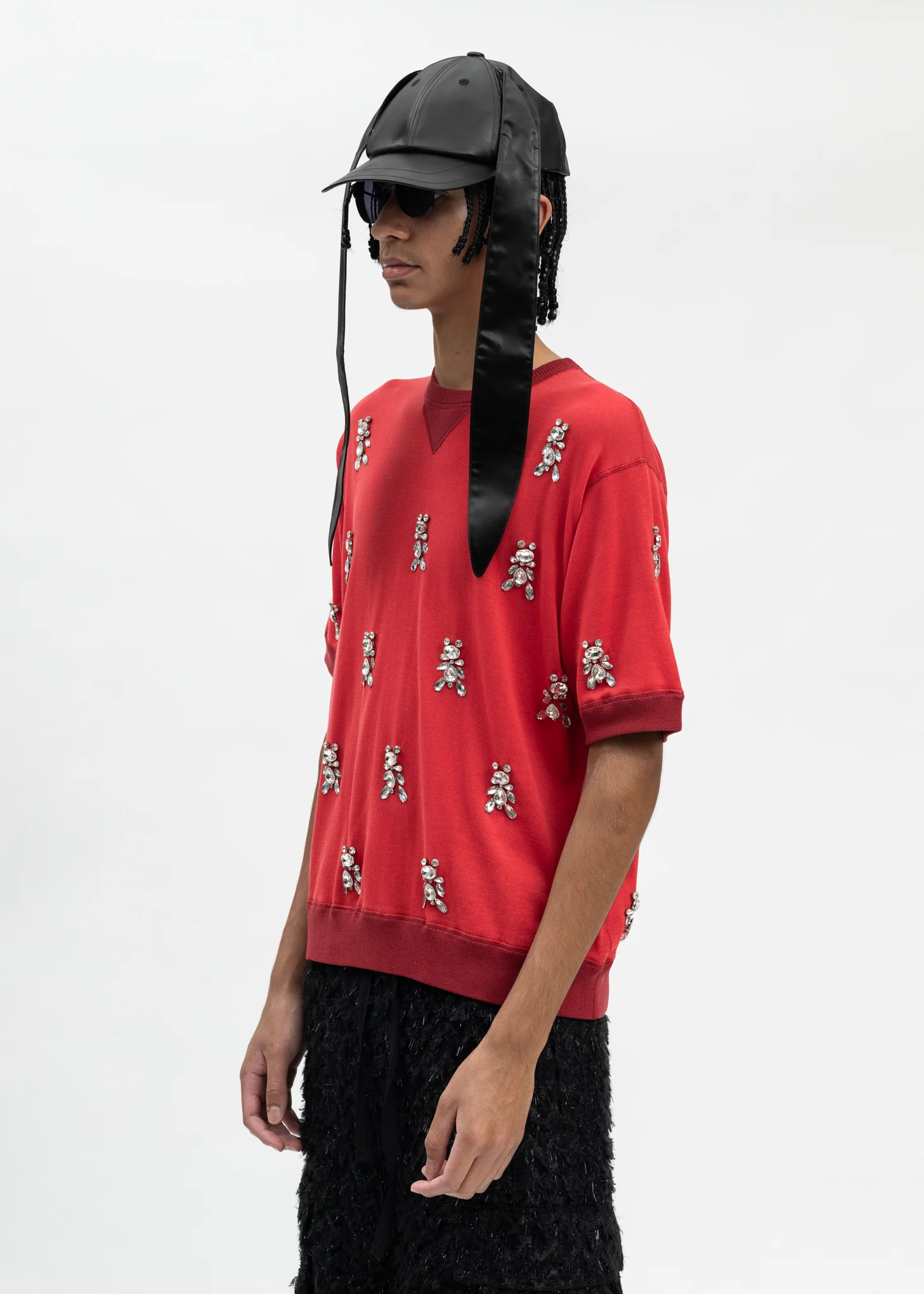 RED BIJOUX BEAR KNIT T-SHIRT - Image 3