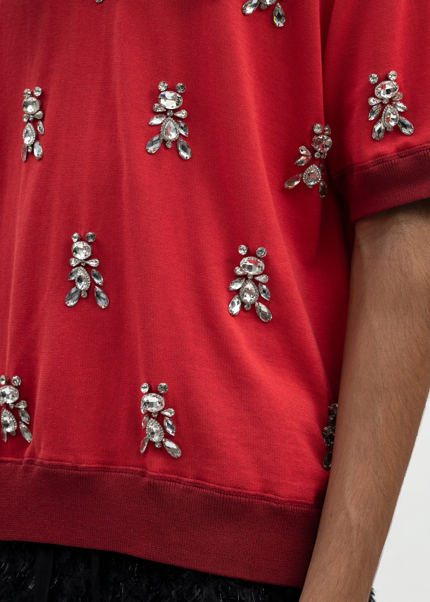RED BIJOUX BEAR KNIT T-SHIRT - Image 4