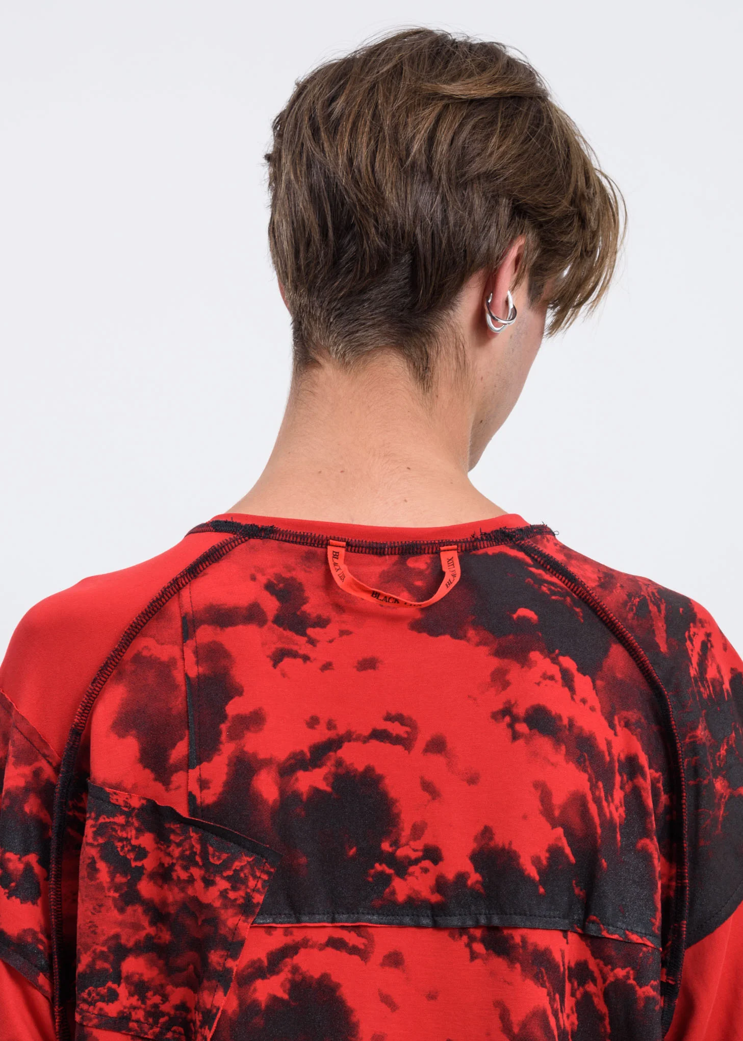 Red Black Clouds Oversized T-Shirt - Image 4