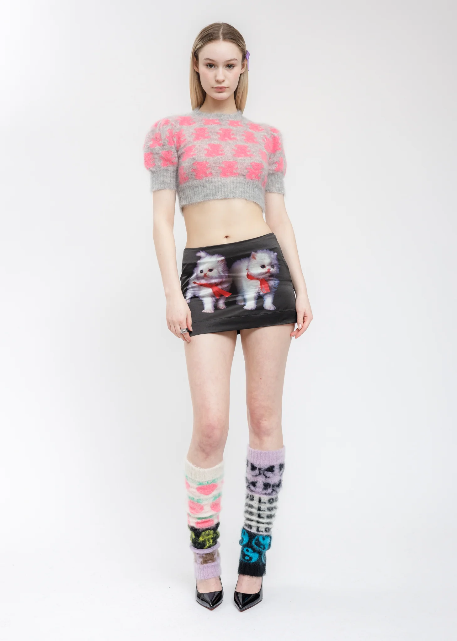 Red Bow Kittens Mini Skirt - Image 5