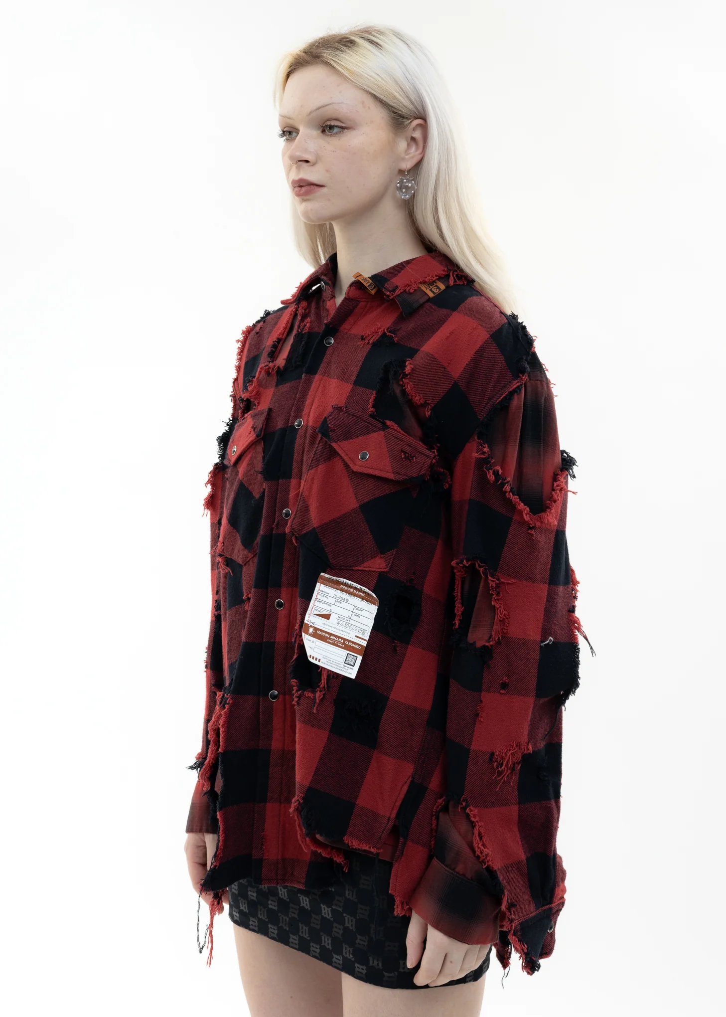 Red Broken Layered Check Shirt - Image 6