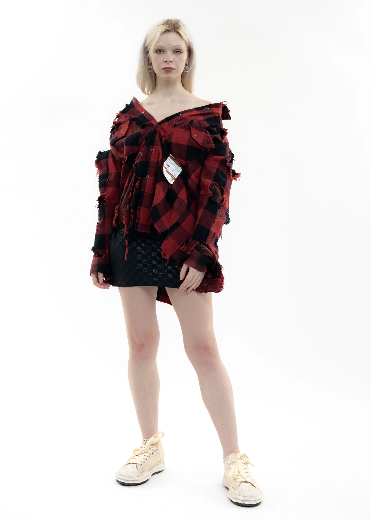 Red Broken Layered Check Shirt - Image 8