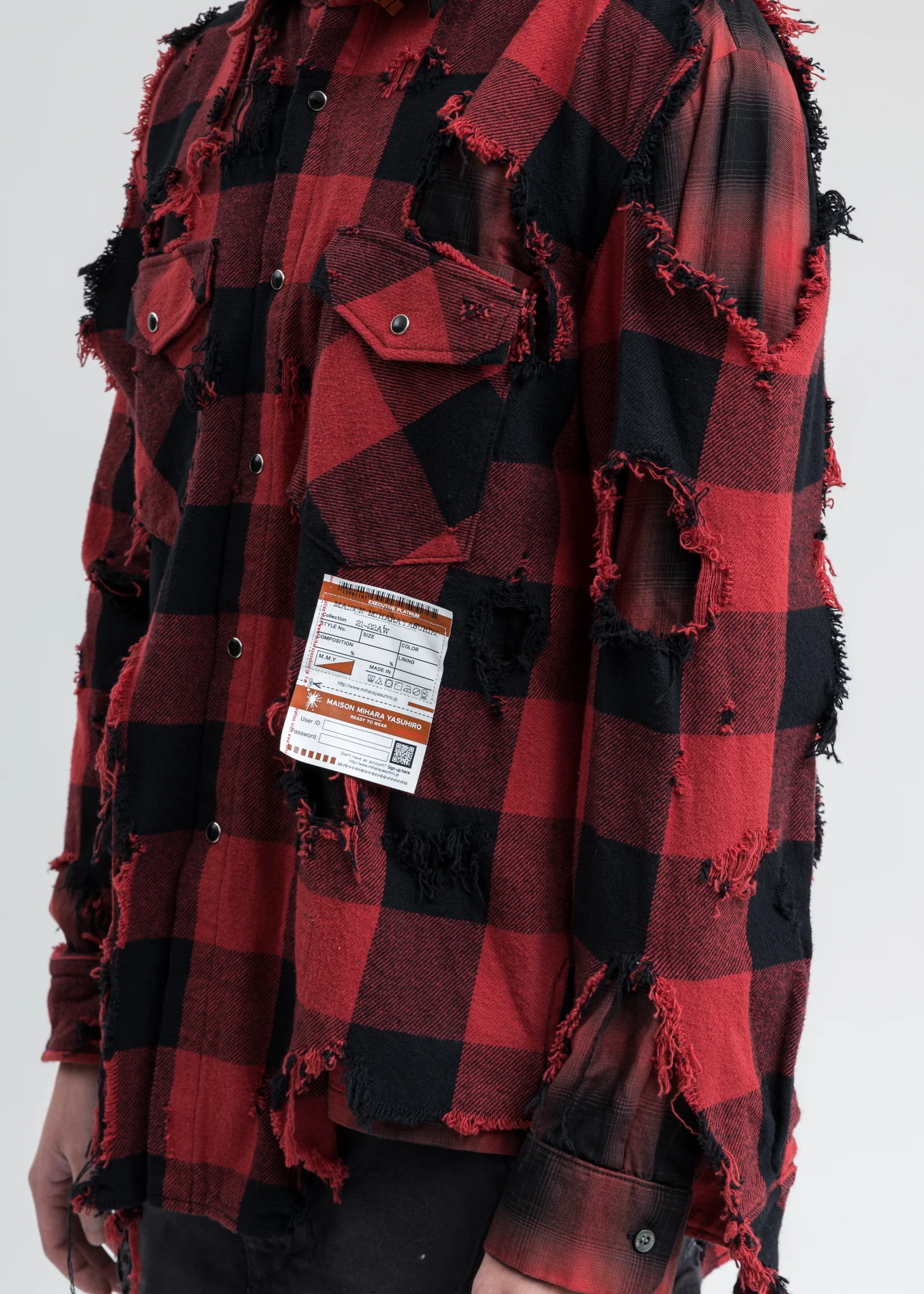 Red Broken Layered Check Shirt - Image 3