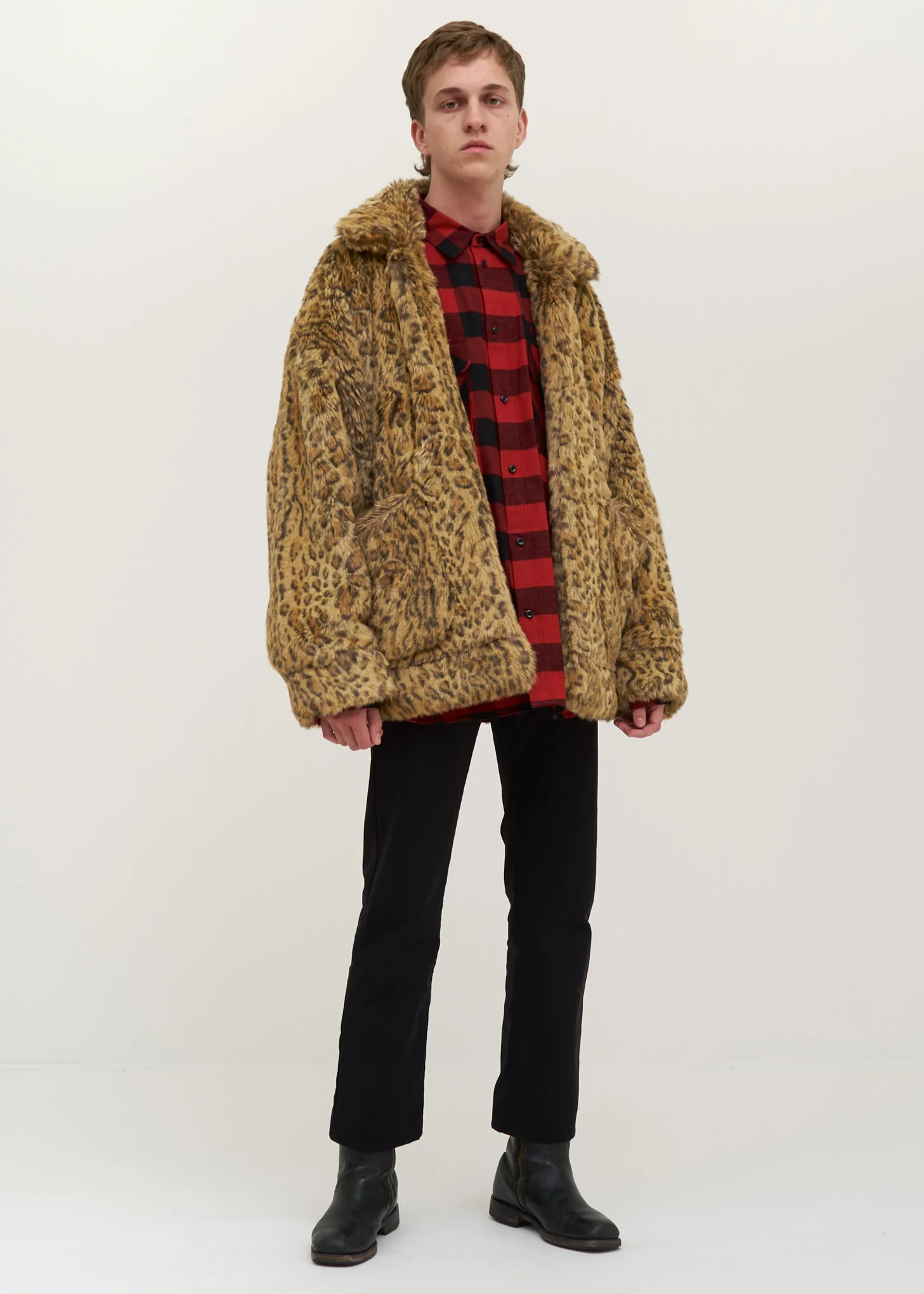 Red Chaos Embroidery Check Shirt - Image 6