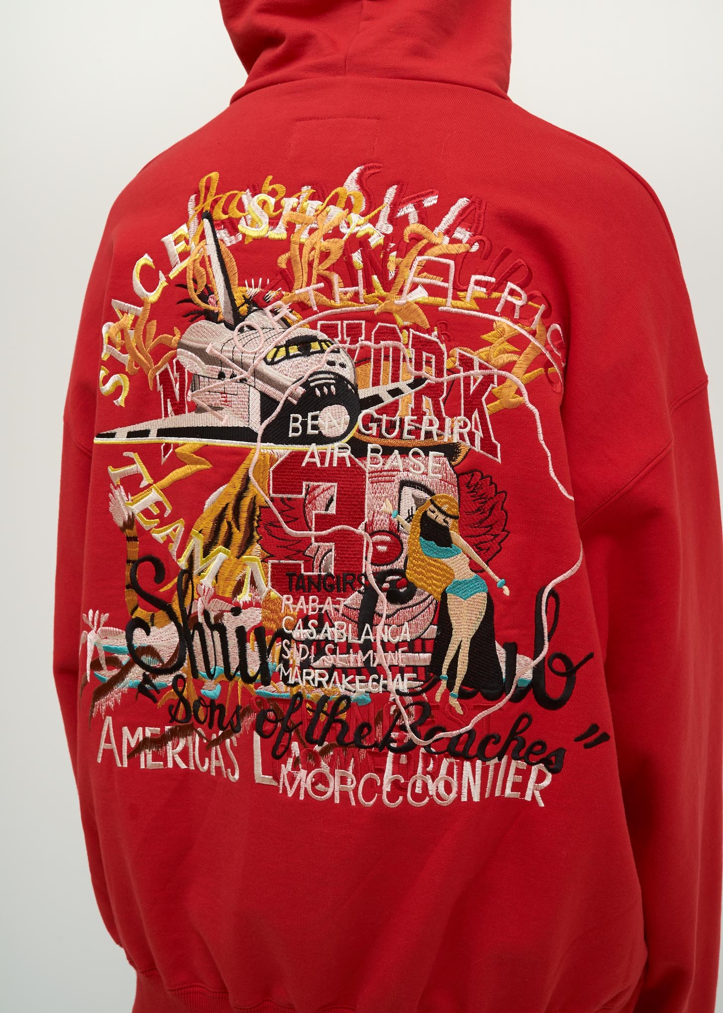 Red Chaos Embroidery Hoodie - Image 3