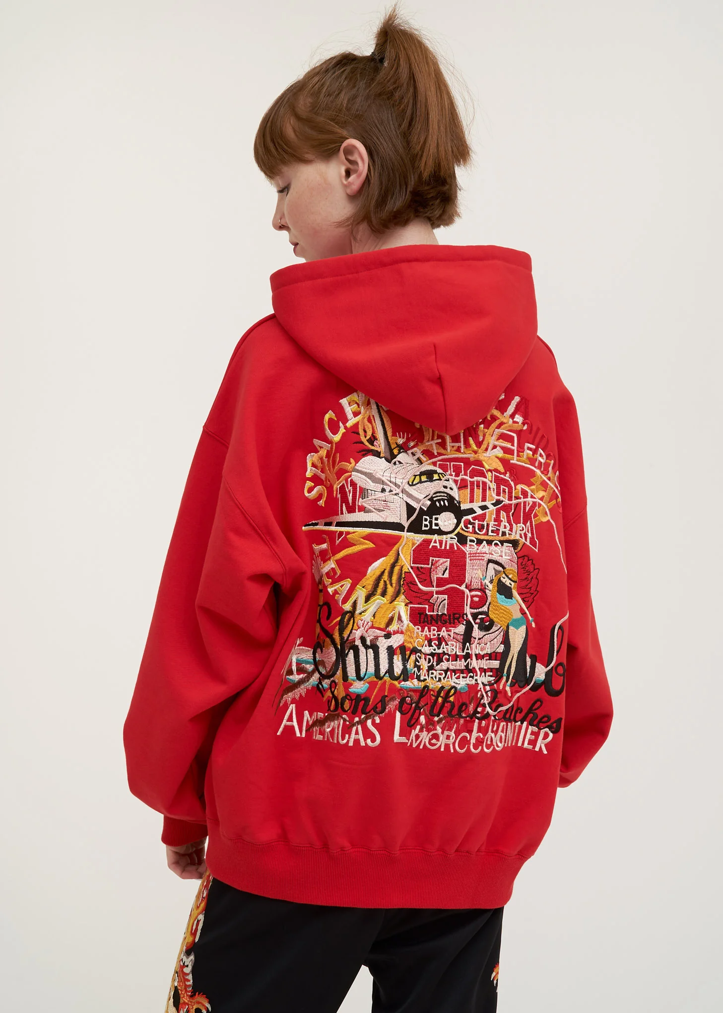Red Chaos Embroidery Hoodie