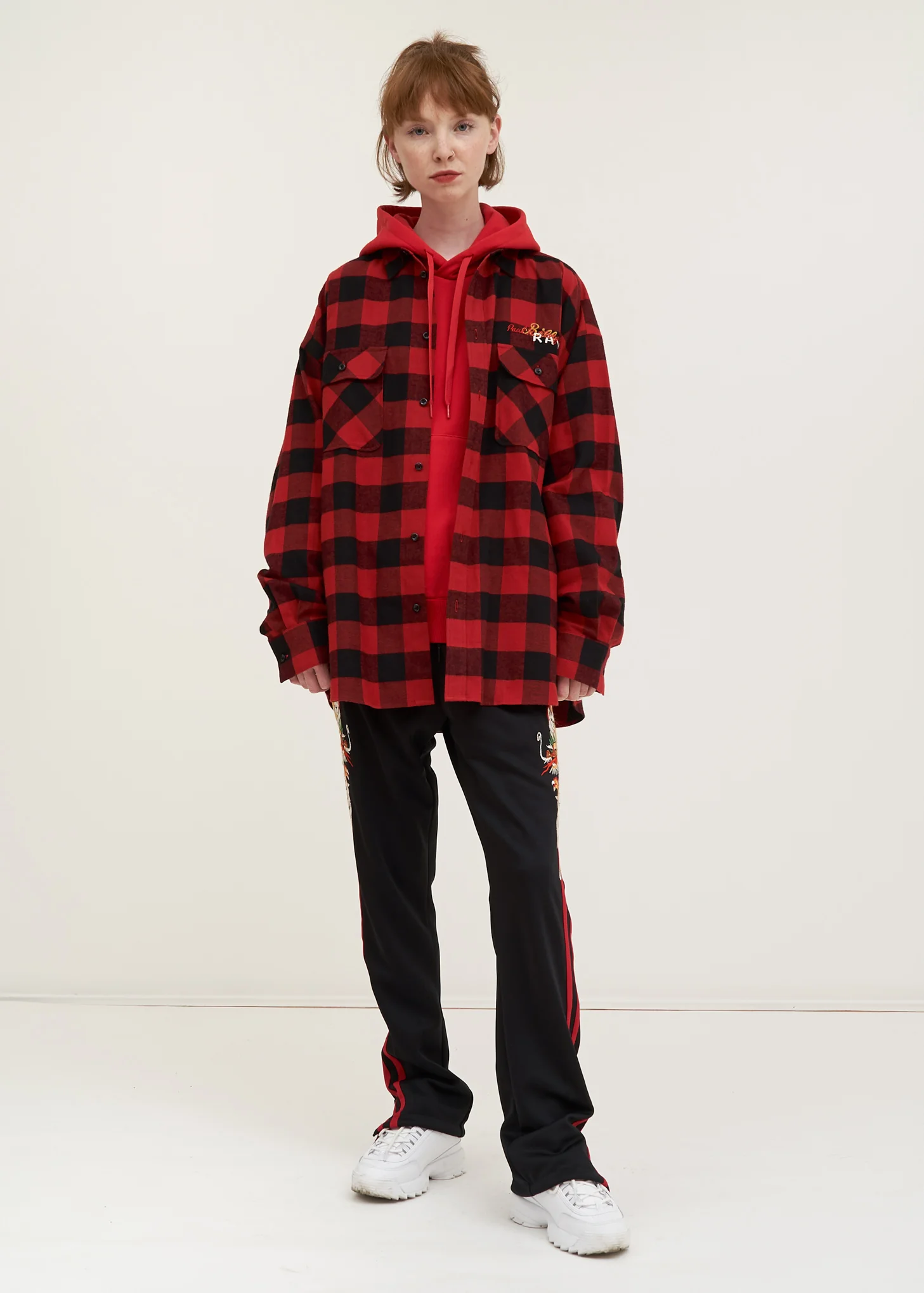 Red Chaos Embroidery Hoodie - Image 5