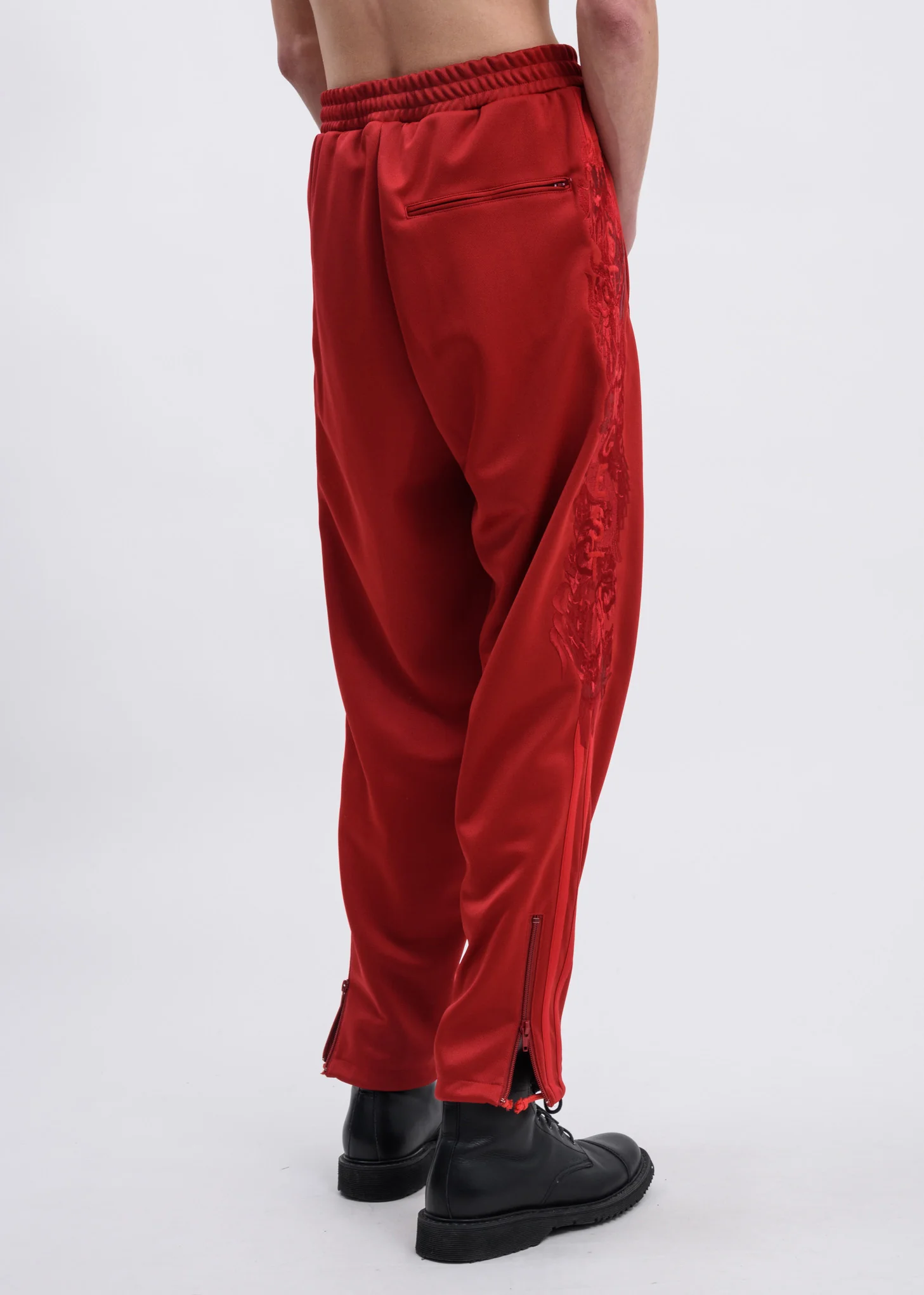 Red Chaos Embroidery Track Pants - Image 2