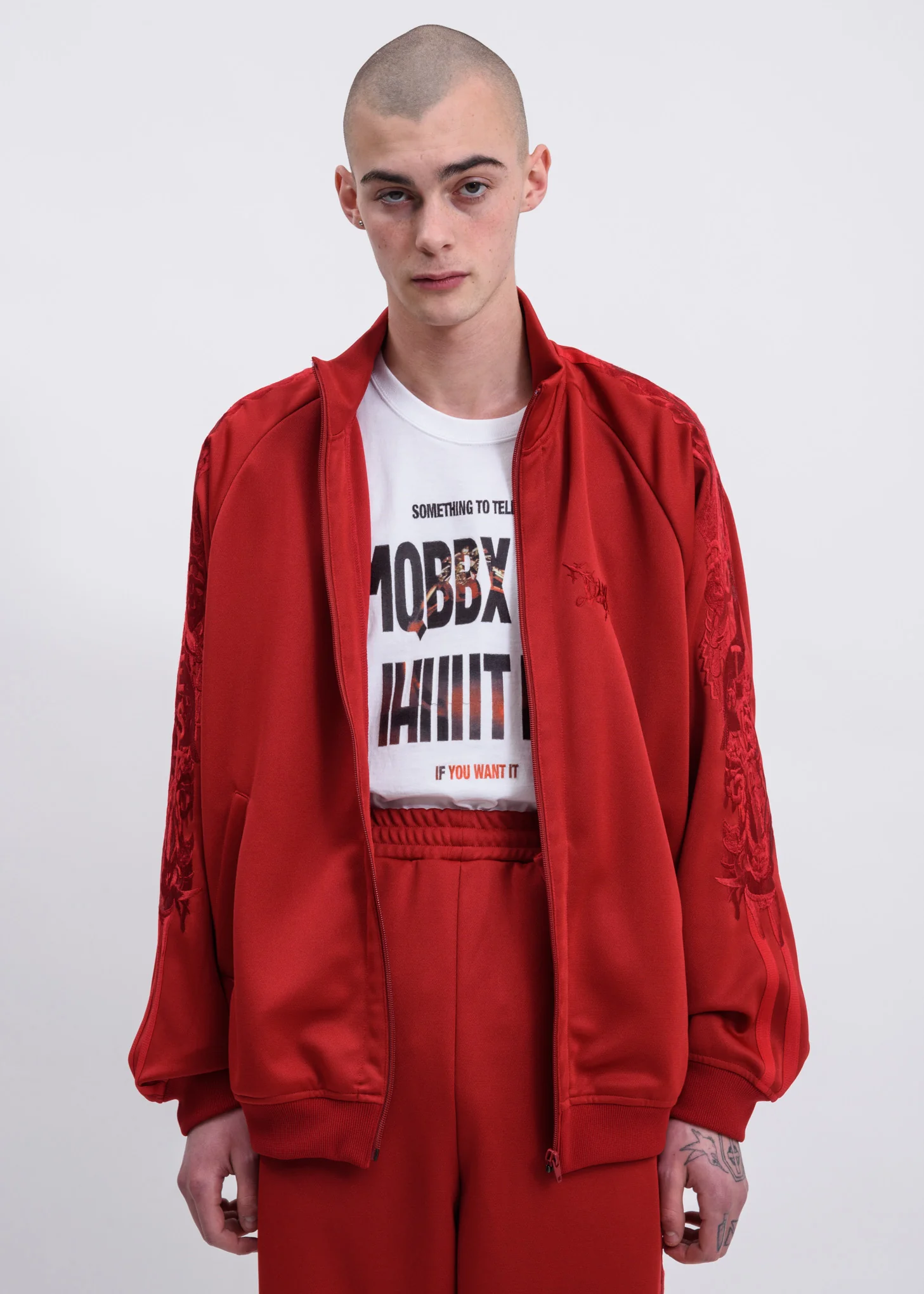 Red Chaos Embroidery Track Jacket - Image 5