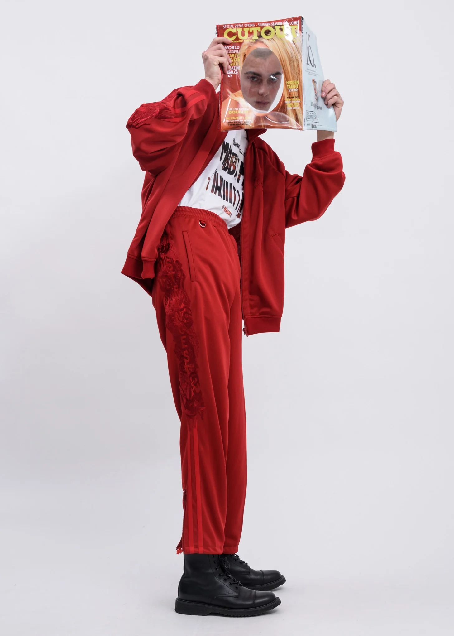 Red Chaos Embroidery Track Jacket - Image 6
