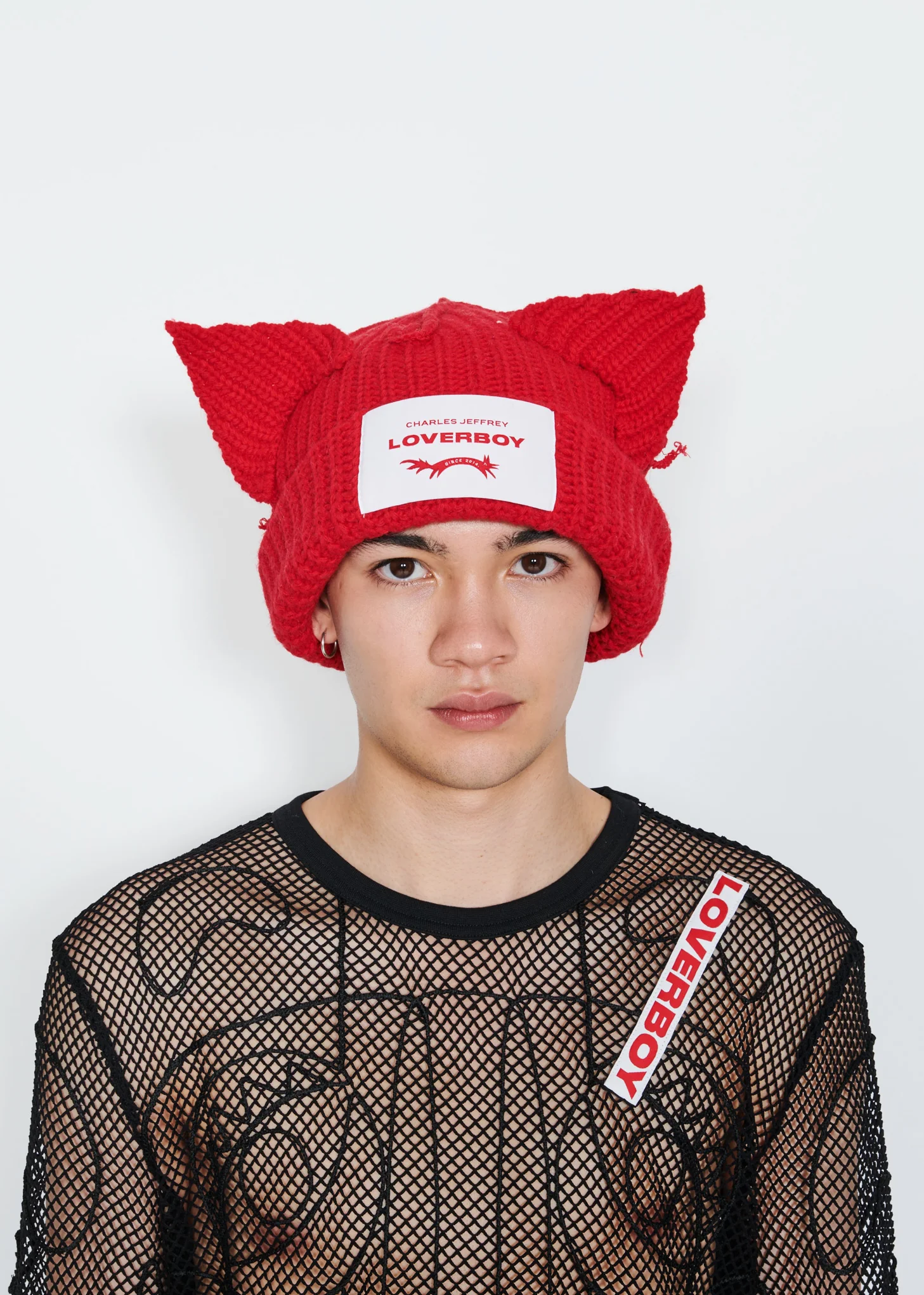 RED CHUNKY EARS BEANIE - Image 7