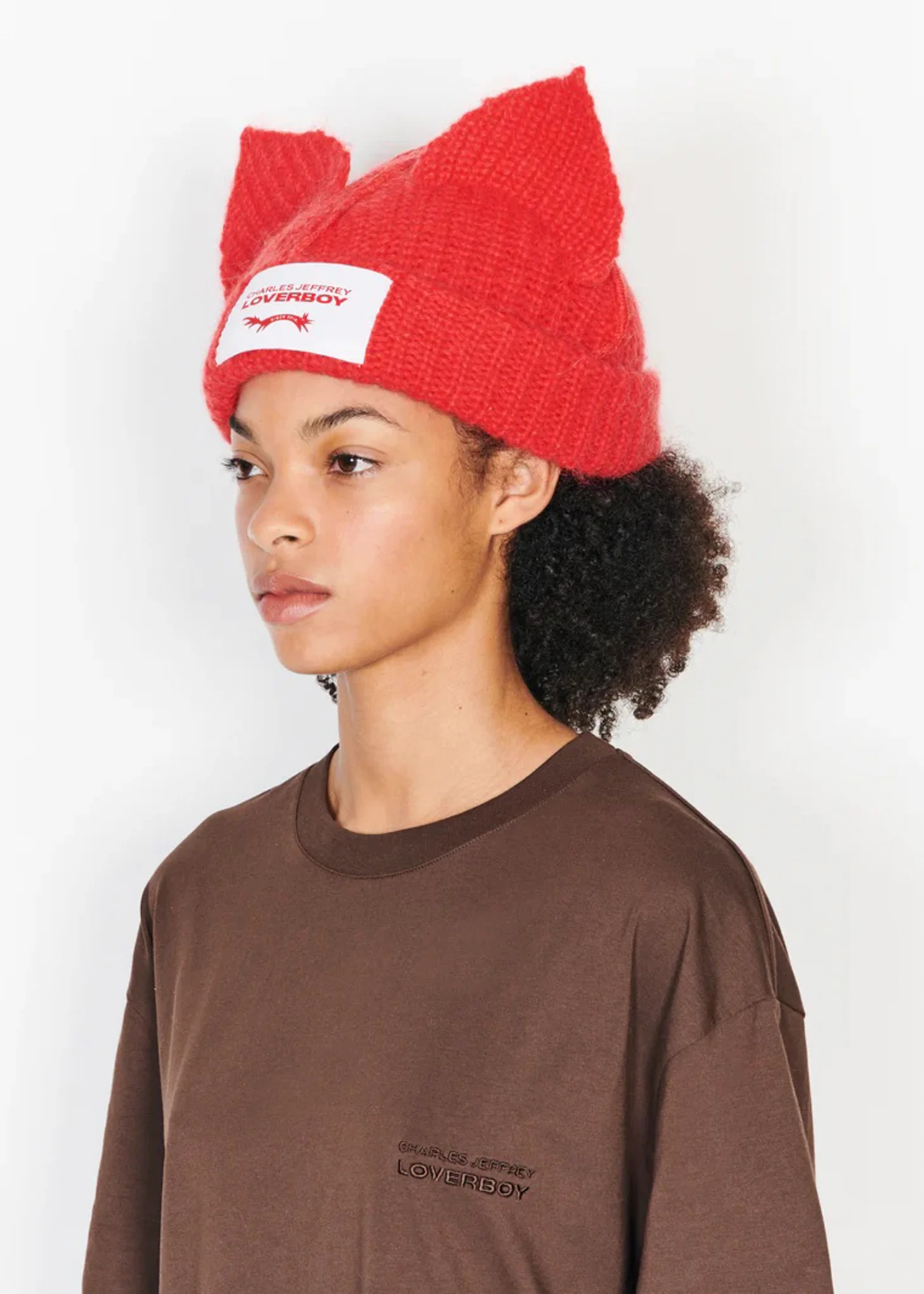 RED CHUNKY EARS BEANIE - Image 8