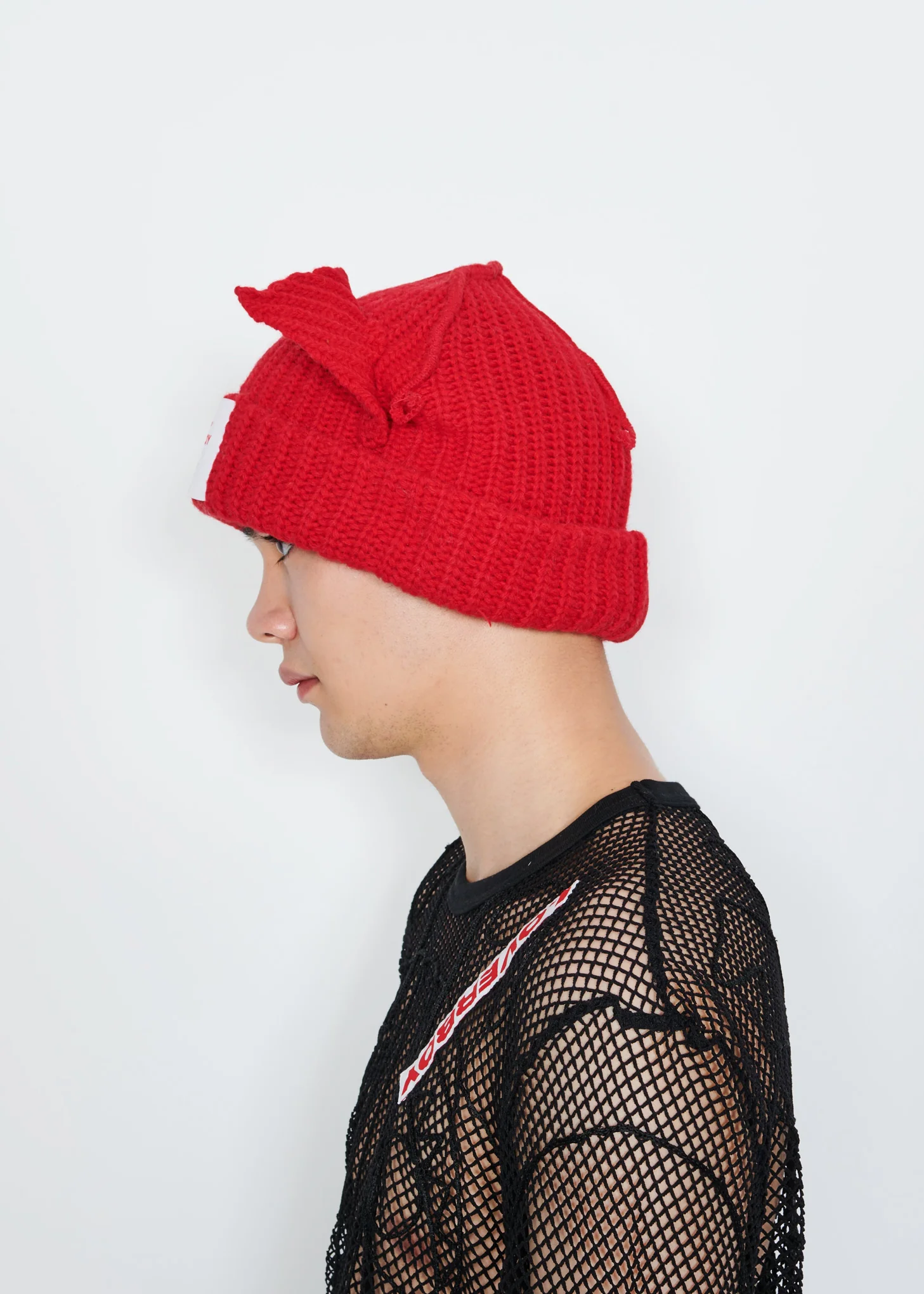 RED CHUNKY EARS BEANIE - Image 9