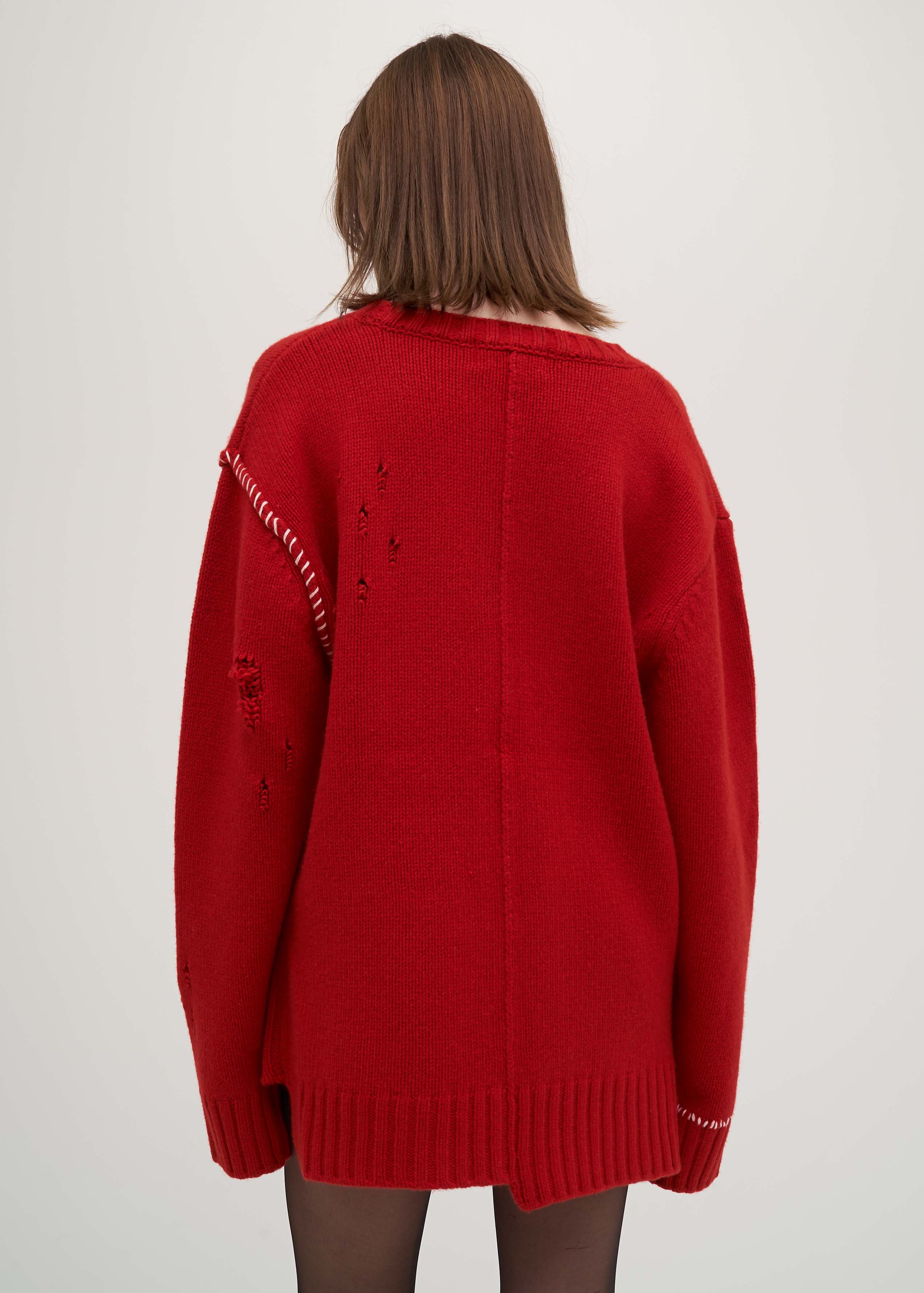 Red Damaged Knit - Image 3