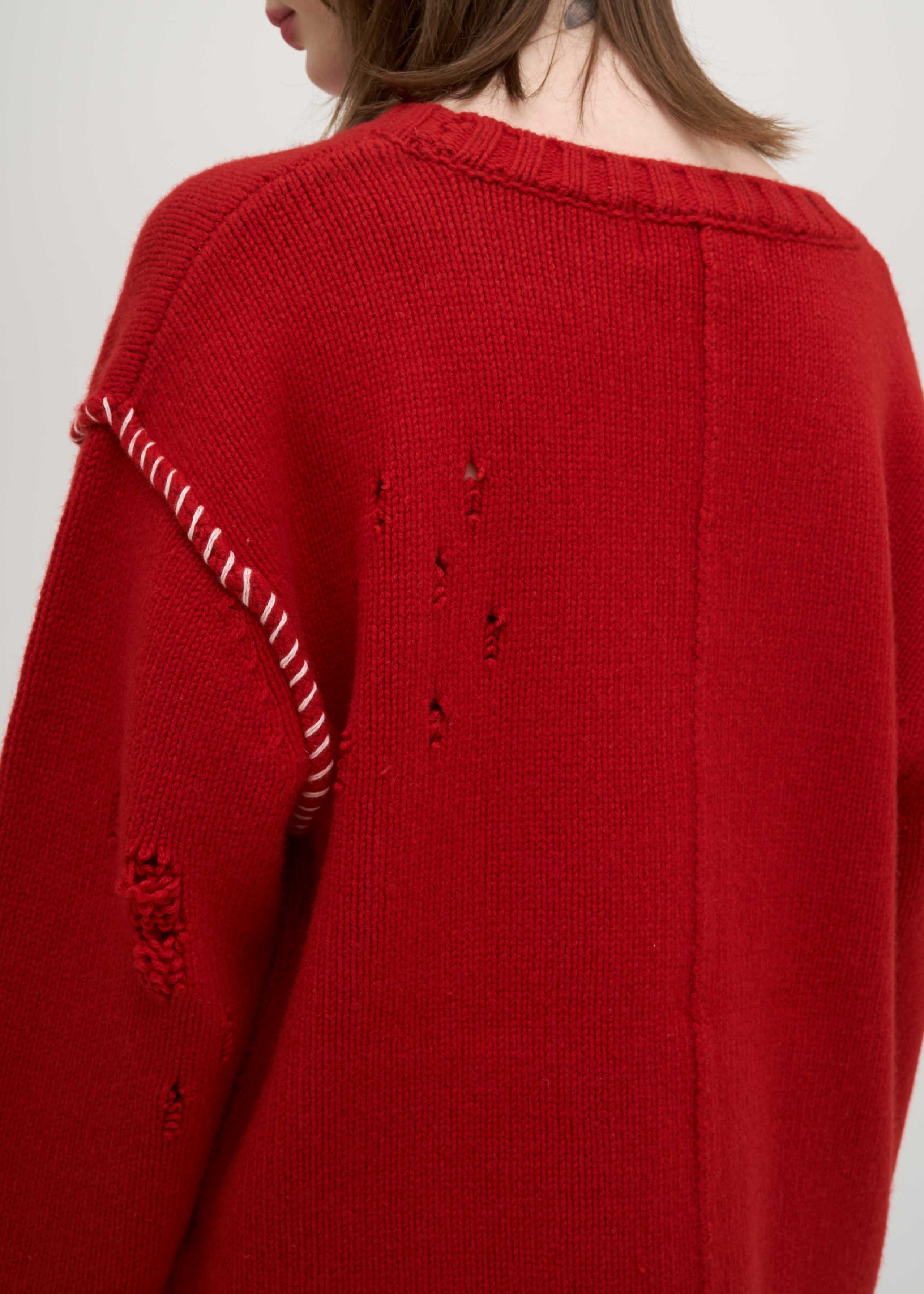 Red Damaged Knit - Image 4