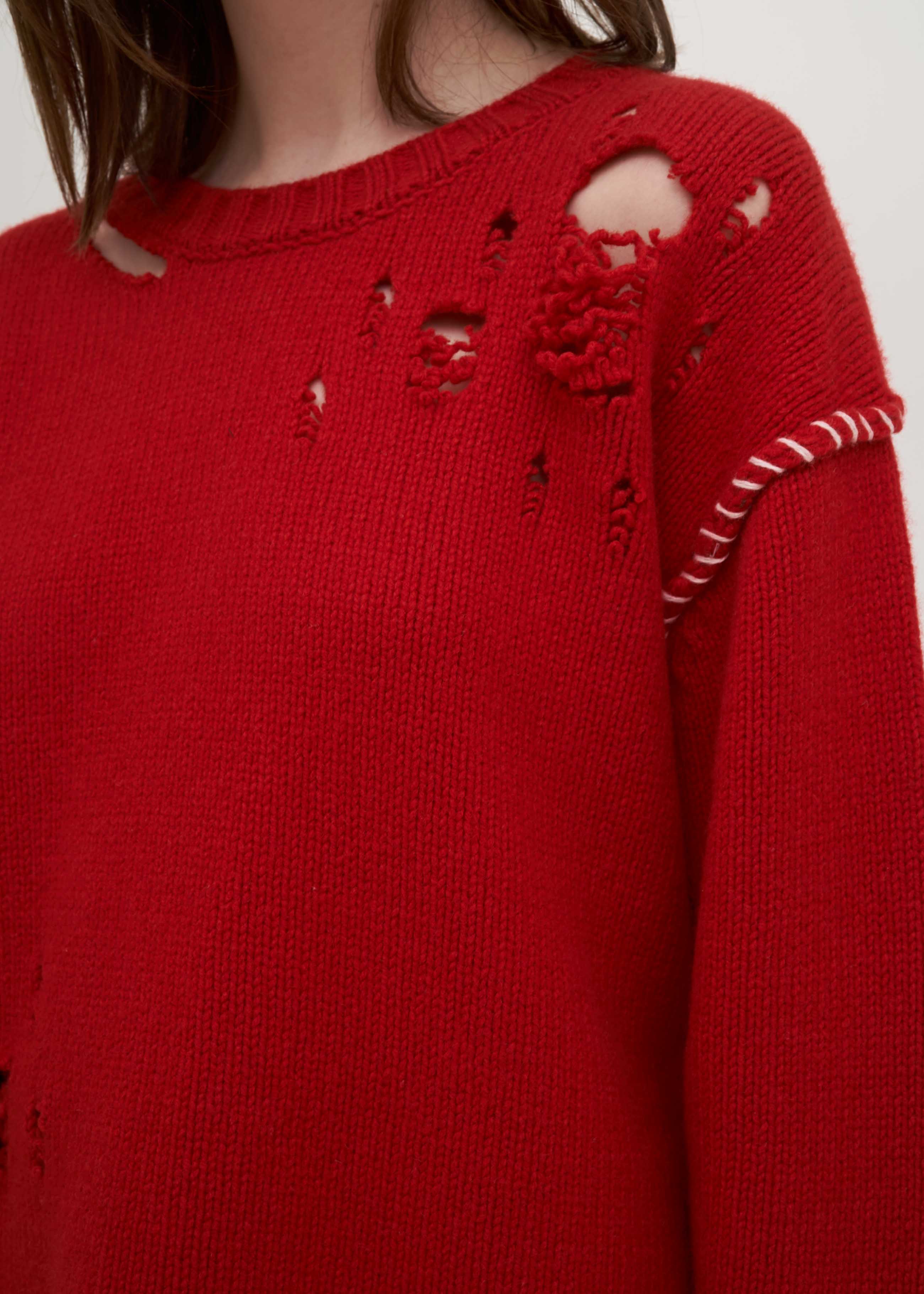 Red Damaged Knit - Image 7